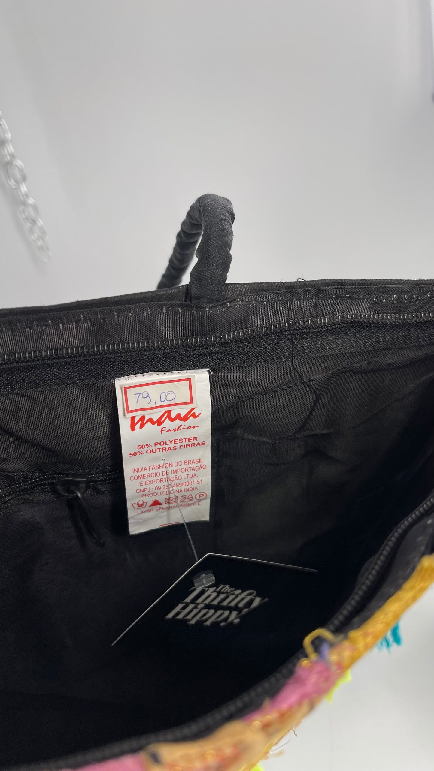 Imported Golden Yellow Patchwork Tote from Brazil with Tassel Detailing