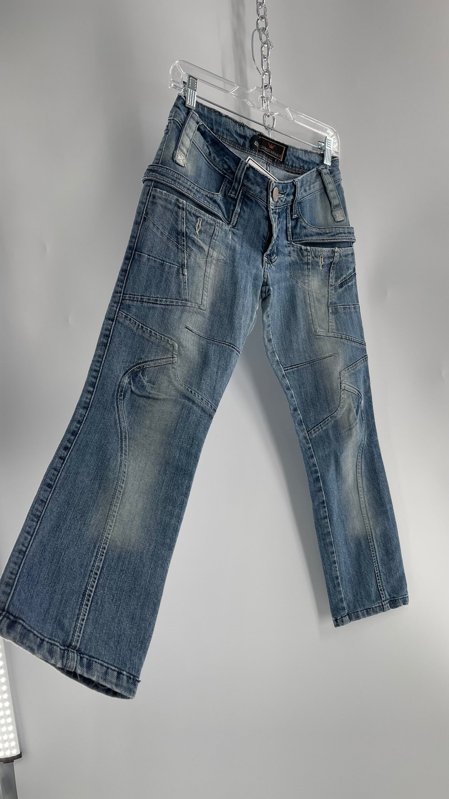 Giorgio Armani Jeans Abstract Seams Light Wash Skinnies (40)