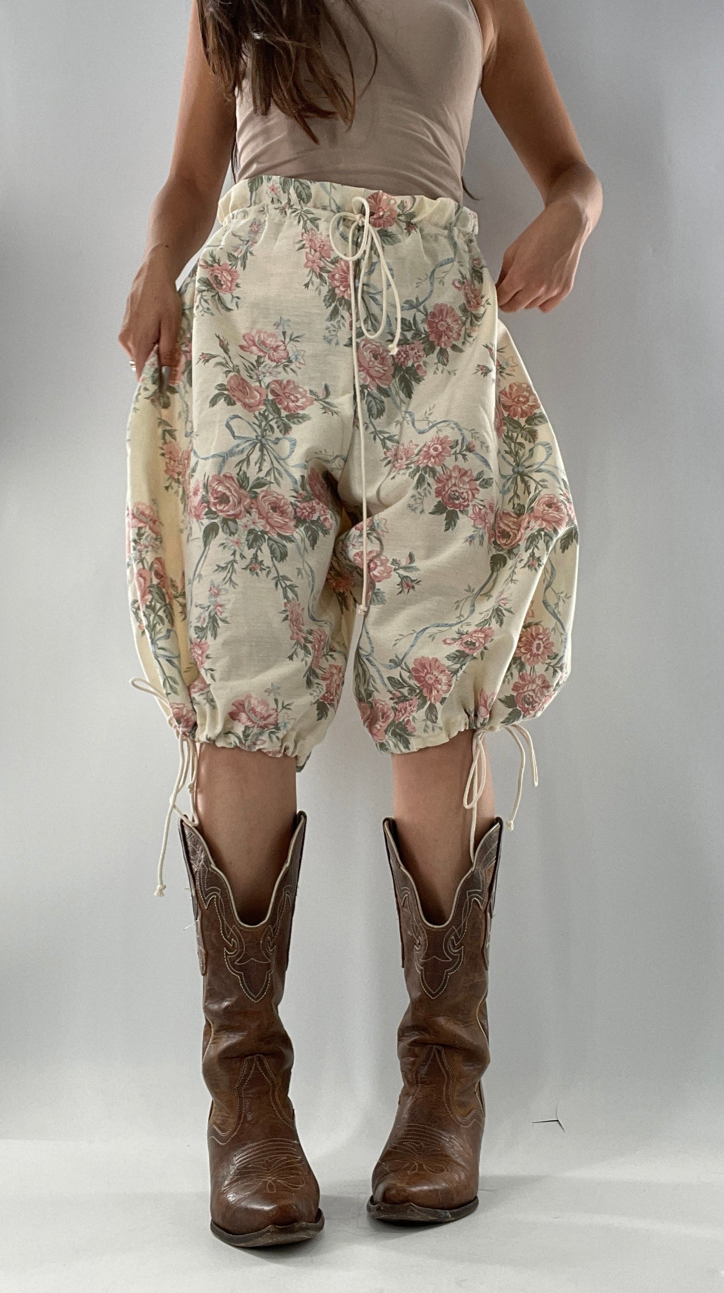Custom Vintage Cottage Short/Capri Oversized or Cinched (One Size)