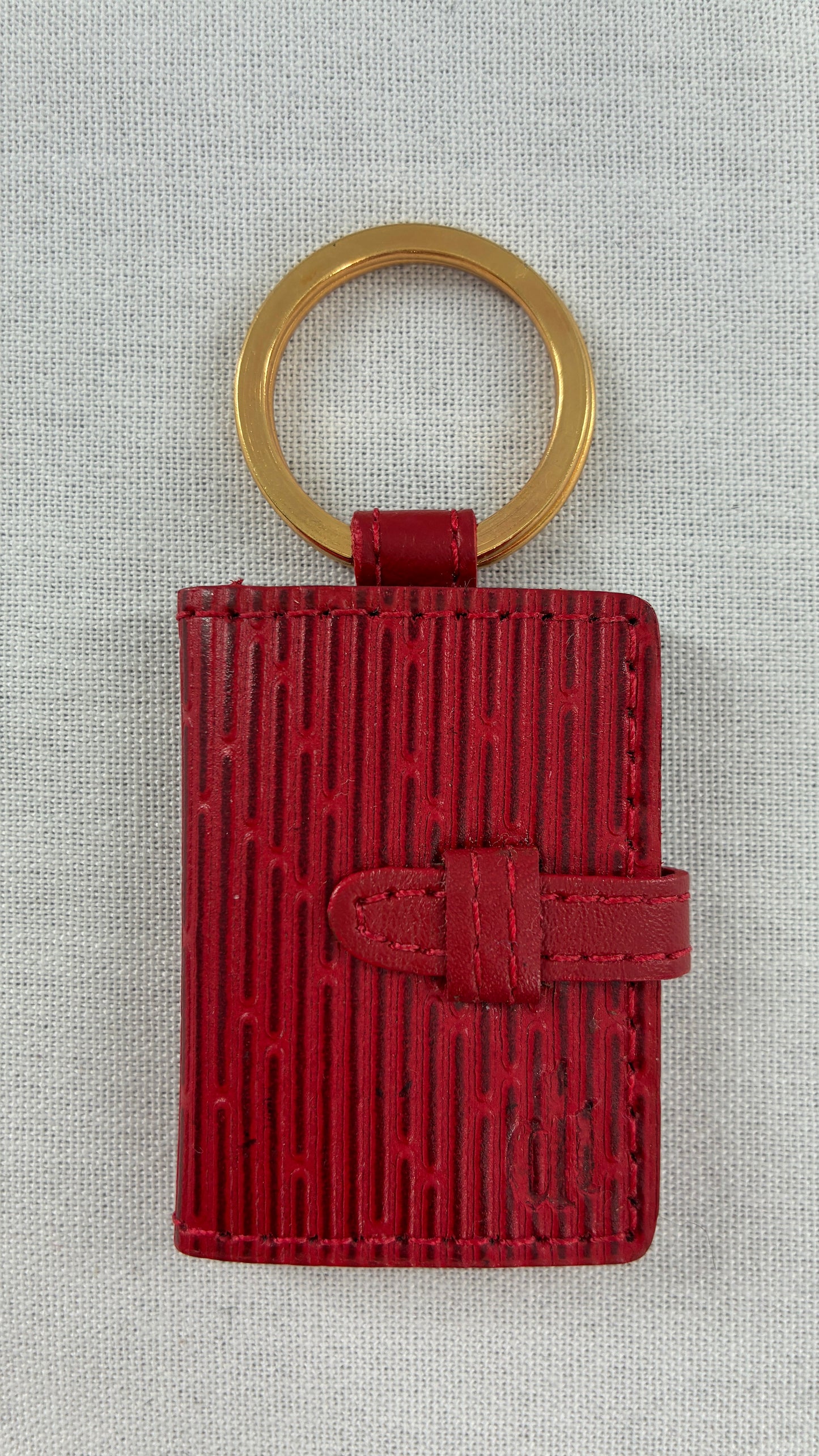 Vintage Mini Red Photo Book Keychain Ring
