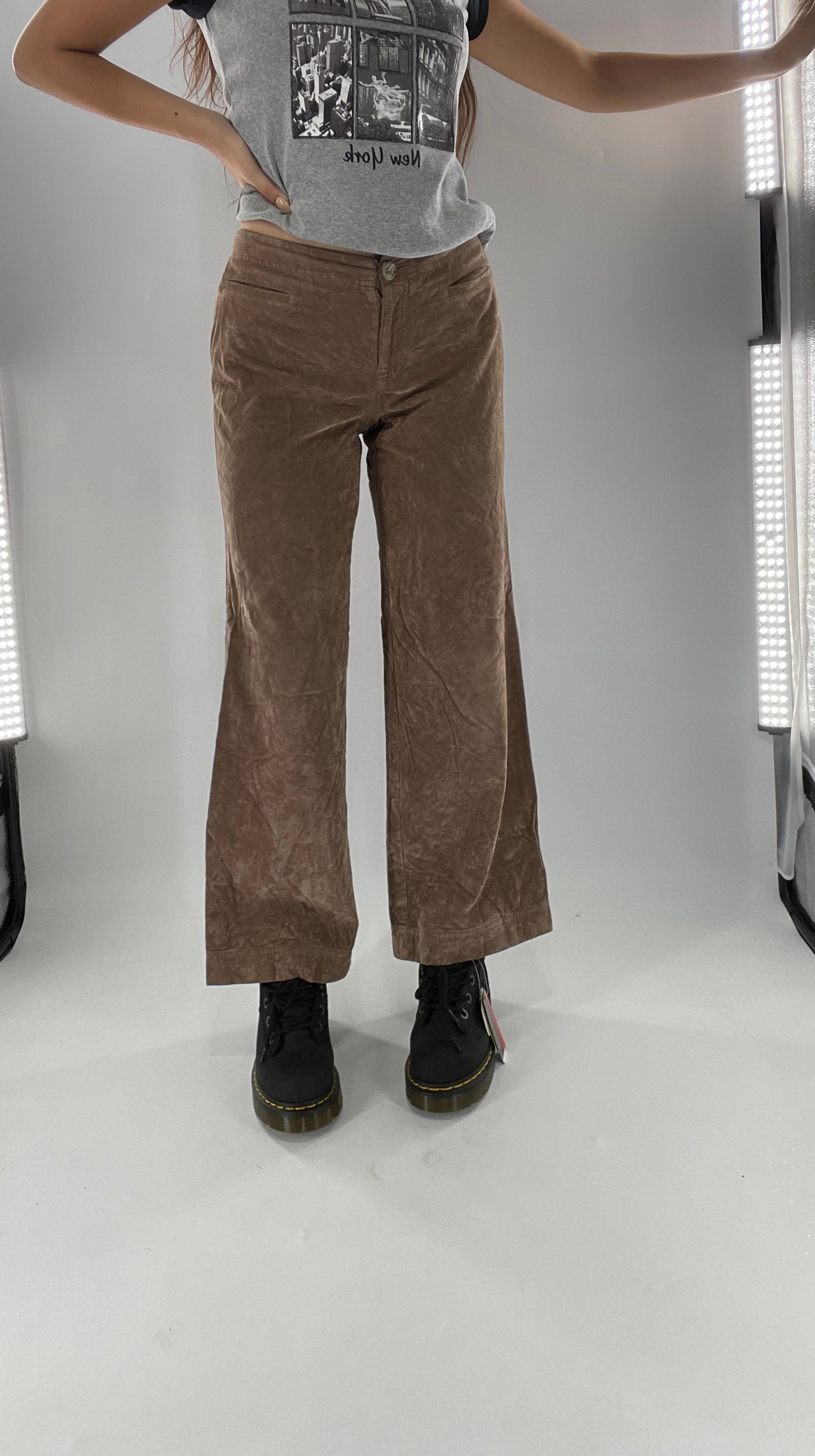 Vintage Crushed Corduroy Cropped Straight Leg Trouser J JILL (2P)