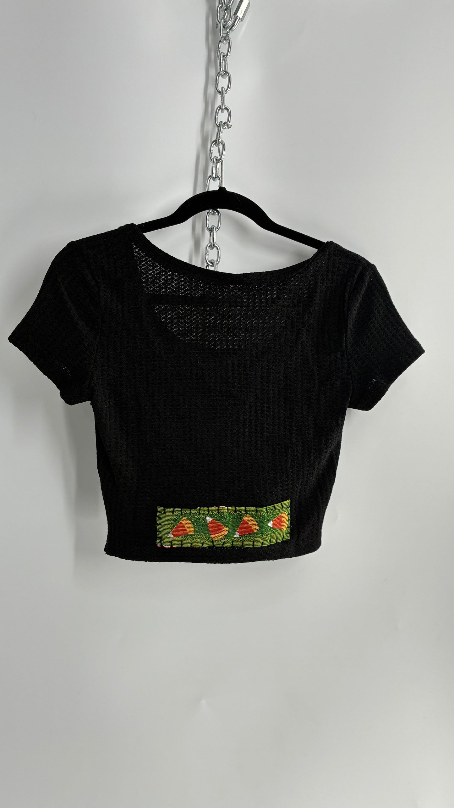 Handmade Patchwork Tapestry Halloween Baby T (S/M)