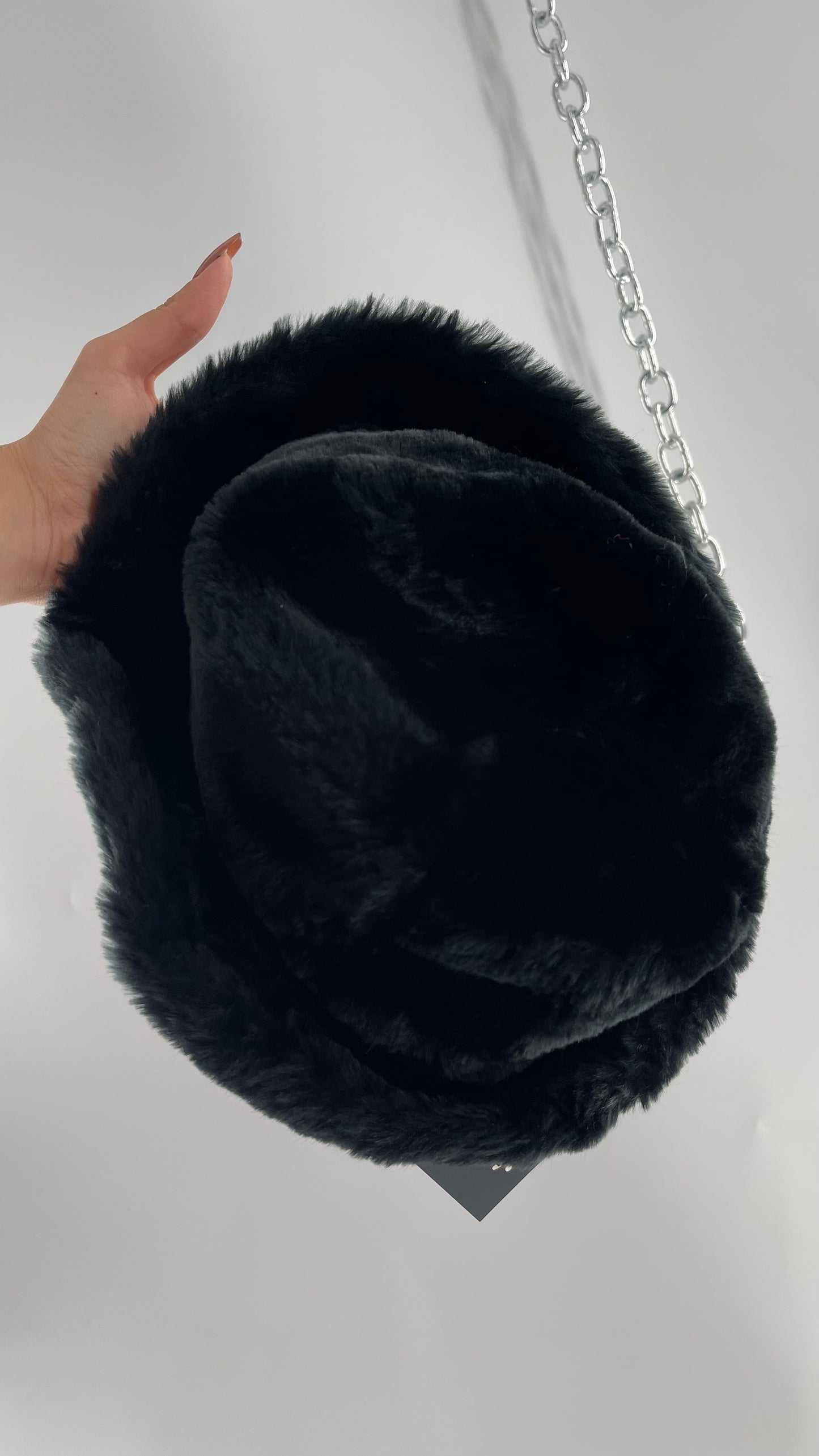 Vintage Black Faux Fur Bucket Hat