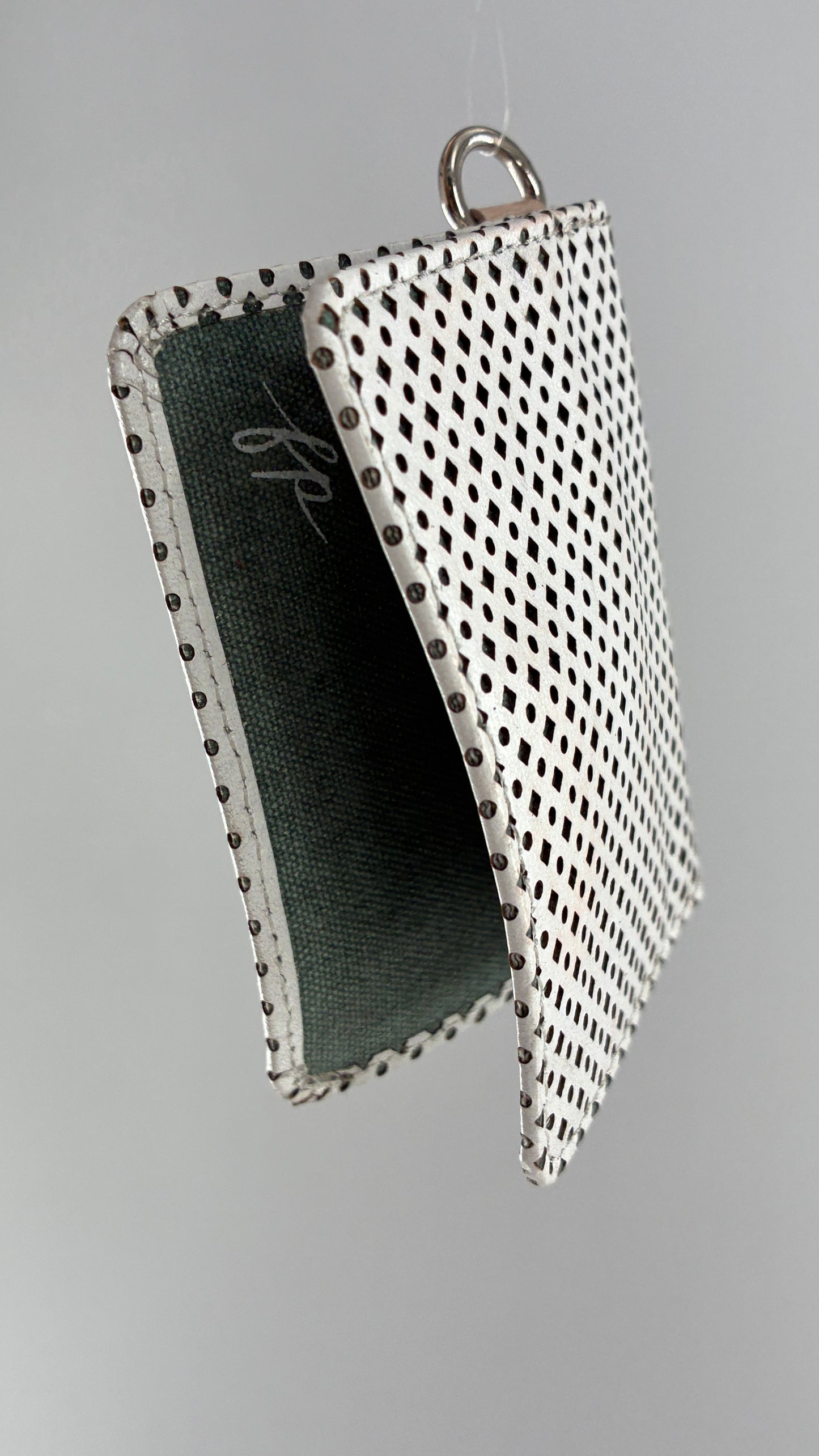 Free People Leather White Wallet with Canvas Lining