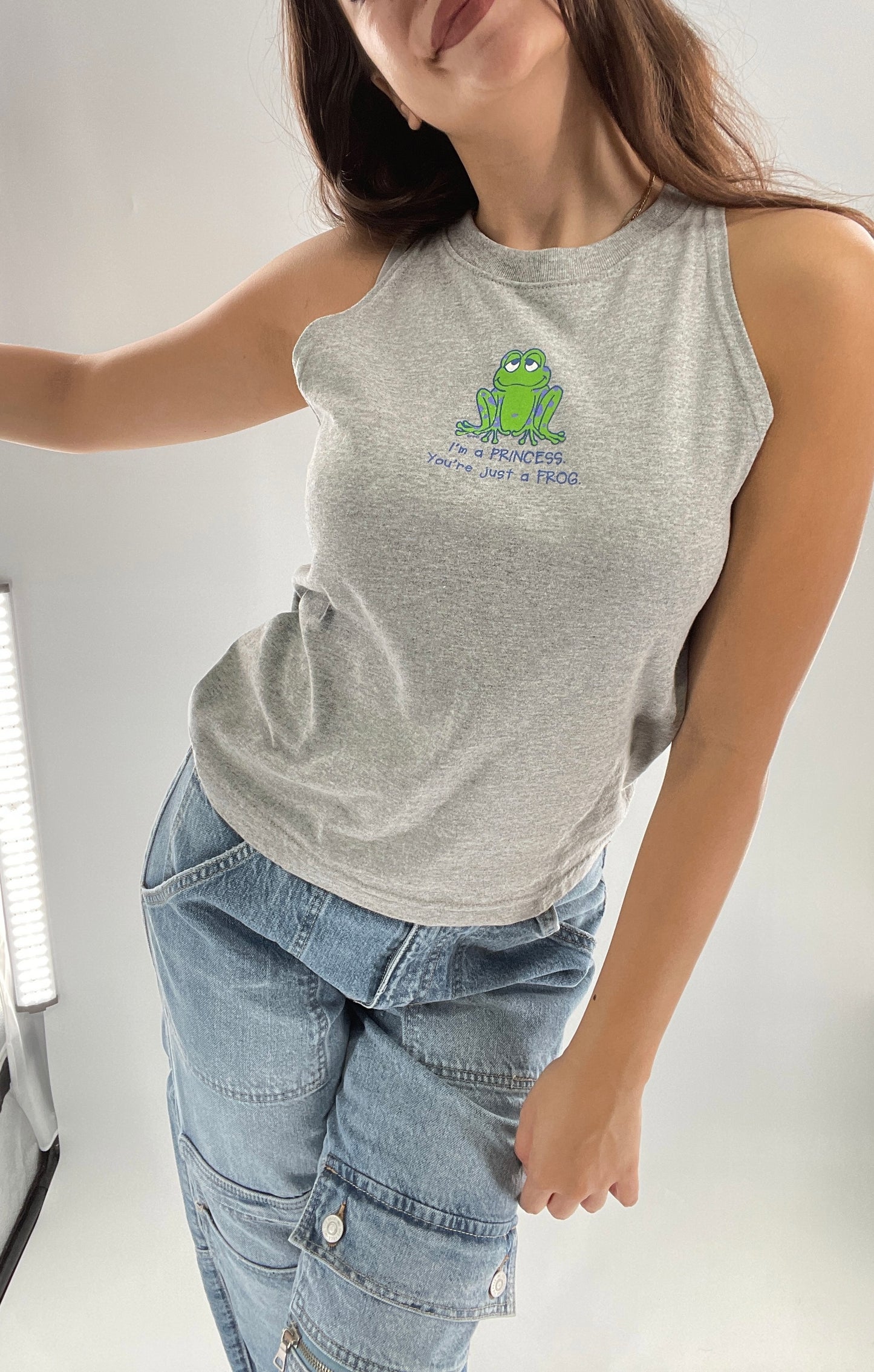 Deadstock Vintage Cropped Tank “I’m a Princess. You’re just a frog”