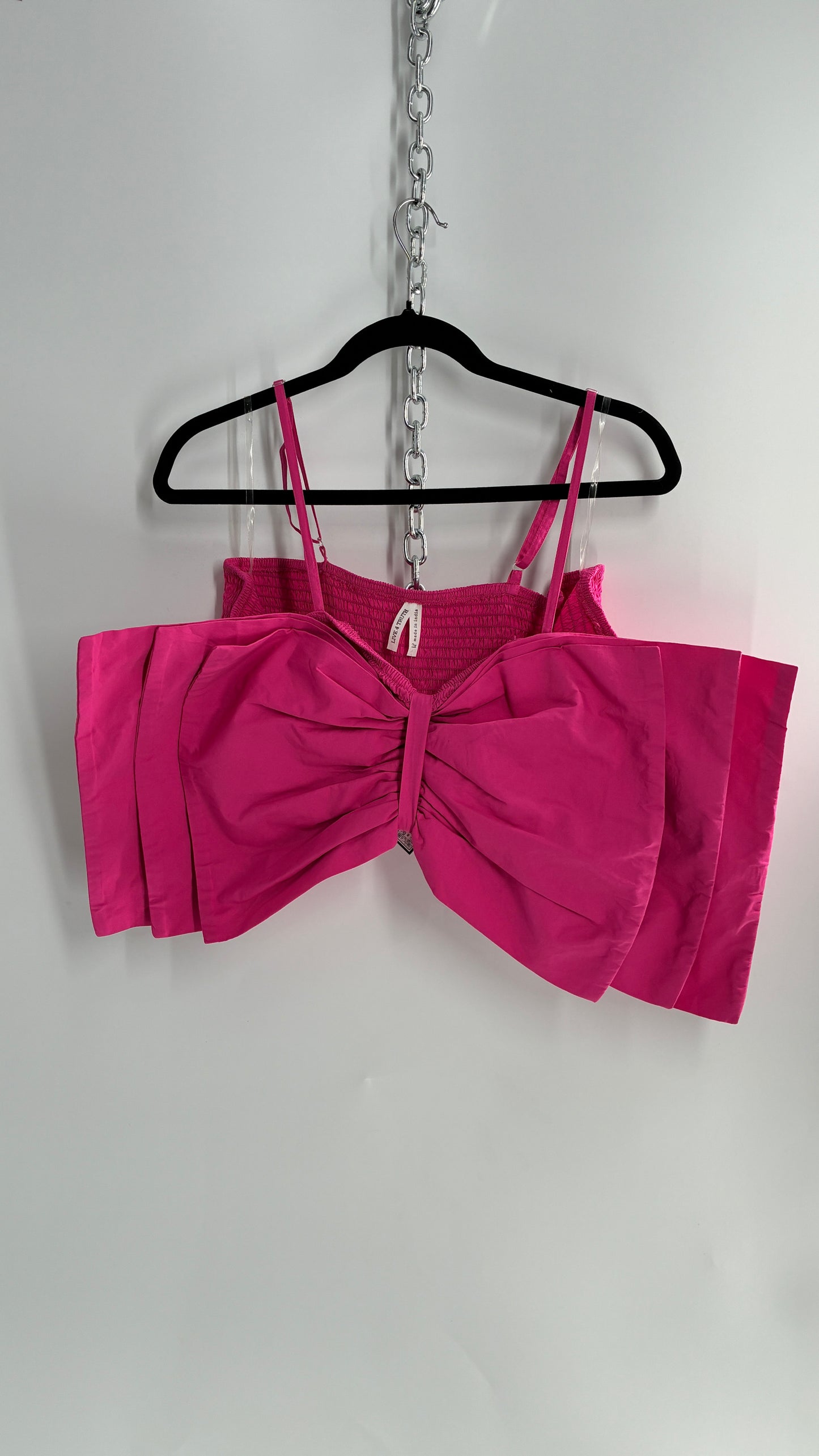 Vintage MadRag Oversized Pink Bow Bustier Top with Tags Attached (2X)