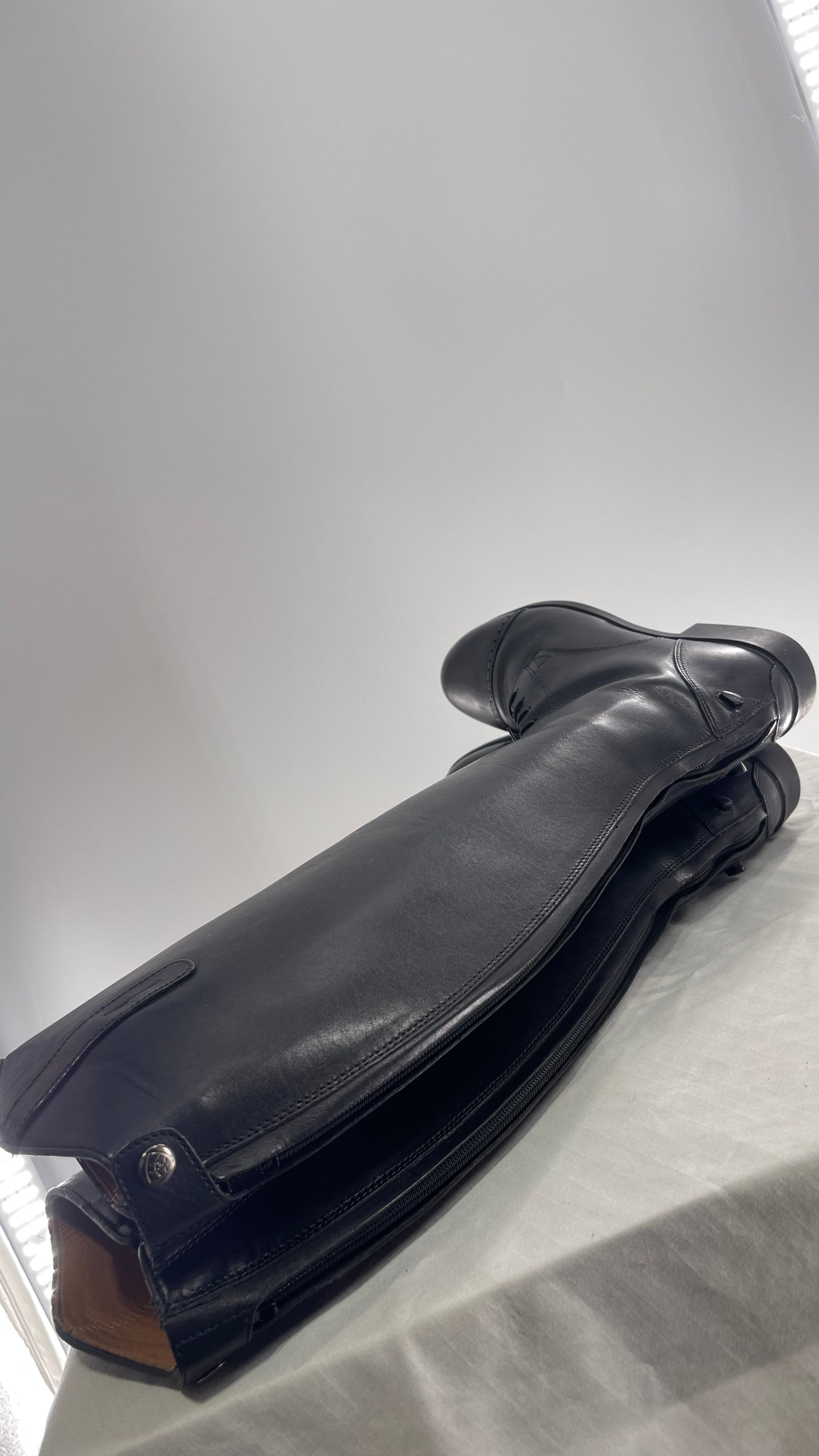 ARIAT Heritage Contour || Black Leather Field Zip Knee High Riding Tall Boots (8)