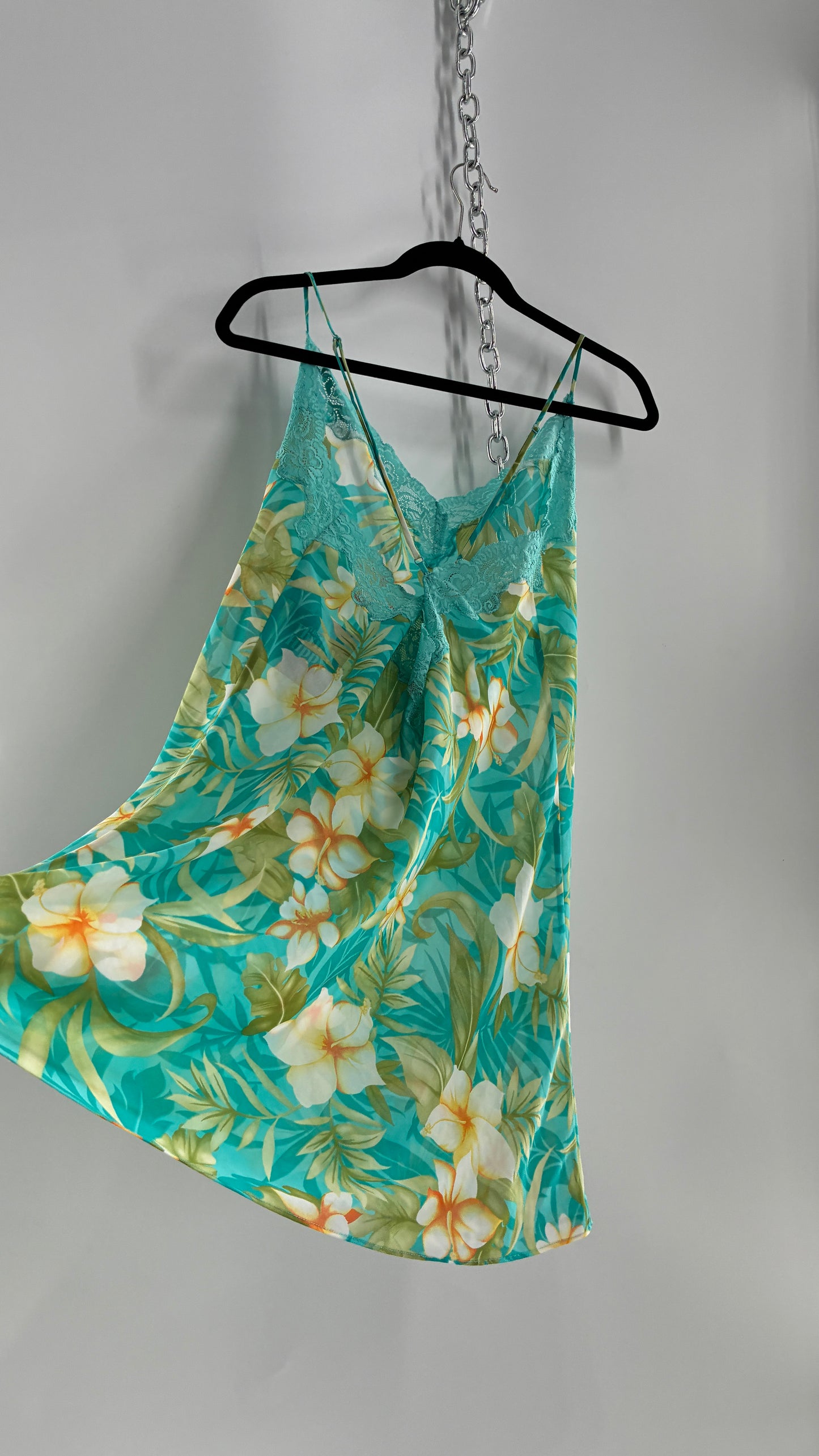 Vintage Valerie Stevens Sheer Tropical Camisole Dress (Large)