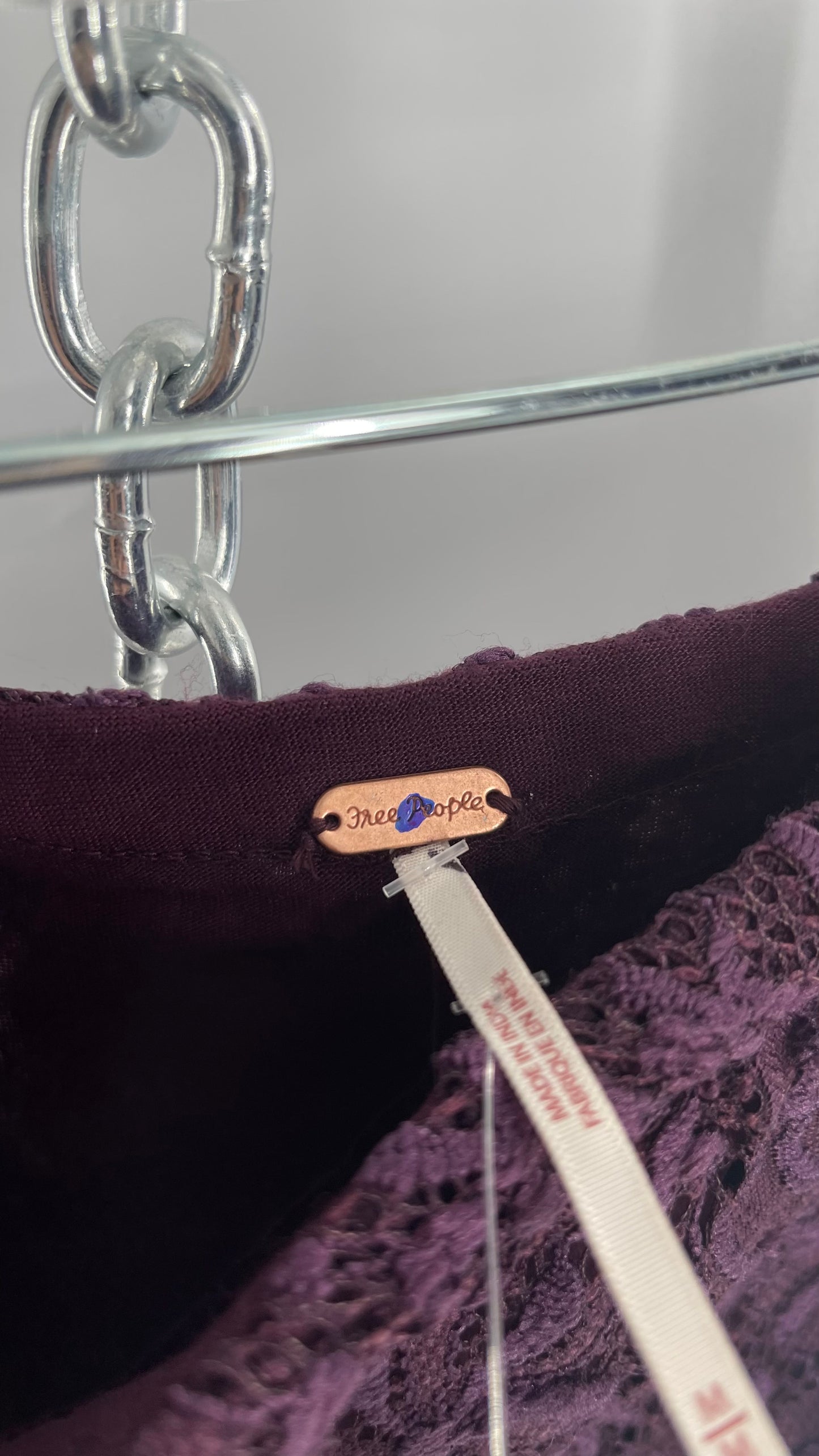 Free People Plum/Purple Lace Mesh Skirt with Tags Attached (Medium)