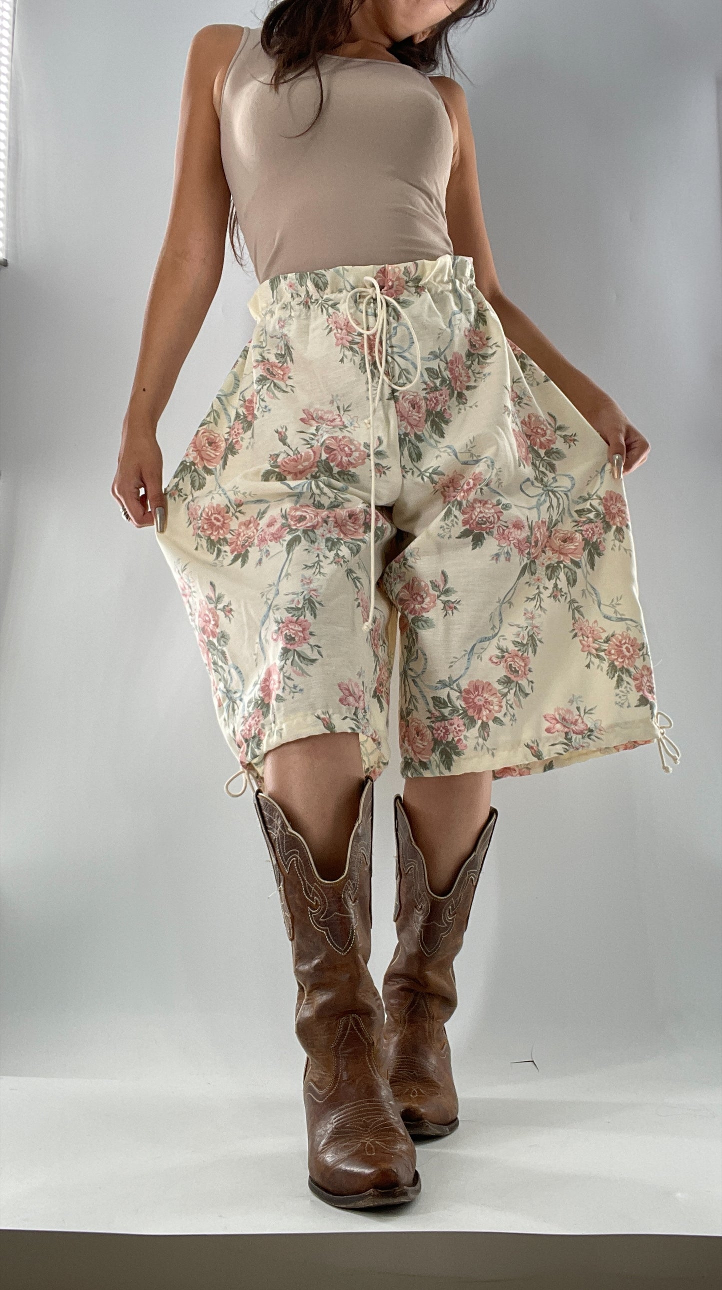 Custom Vintage Cottage Short/Capri Oversized or Cinched (One Size)