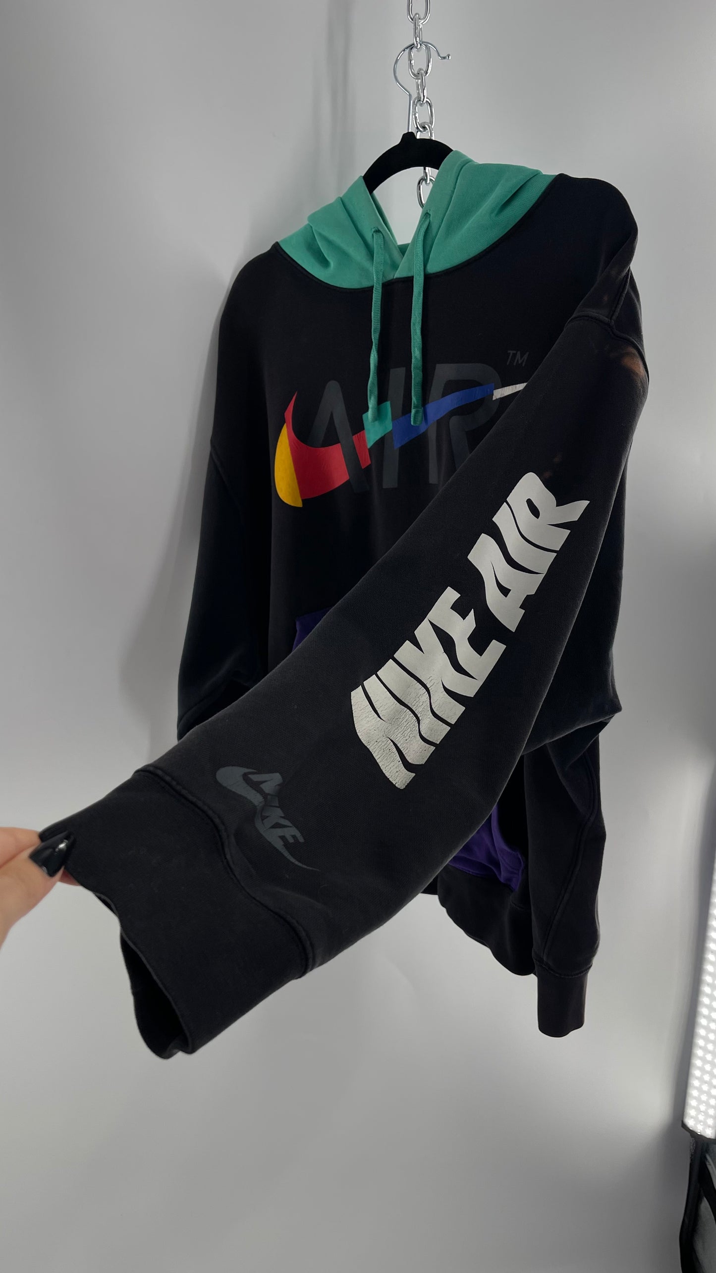 NIKE Air Color Block Nintendo Aesthetic Hoodie (XXL)