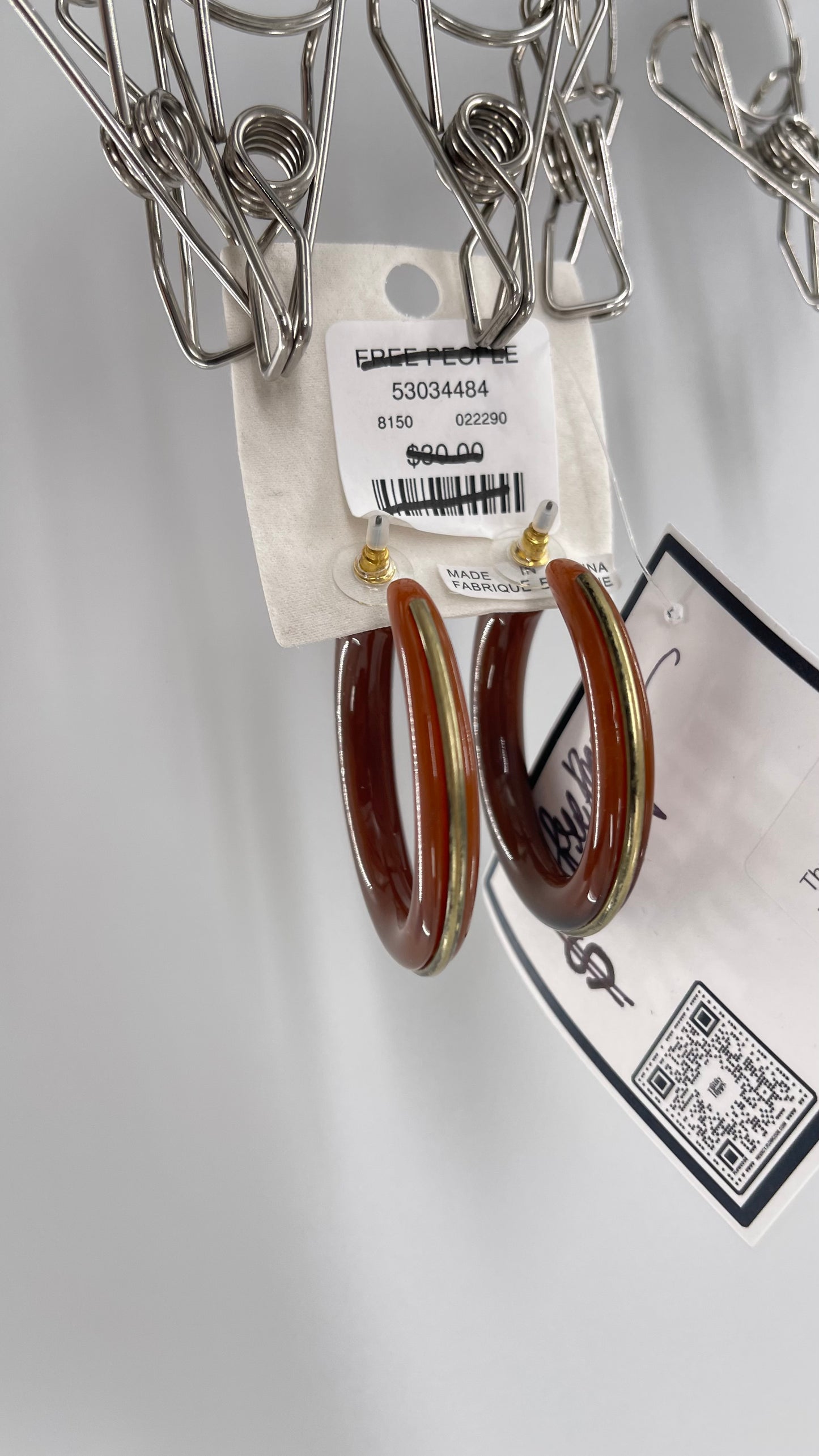 Free People Brown + Brass Hoop Earring