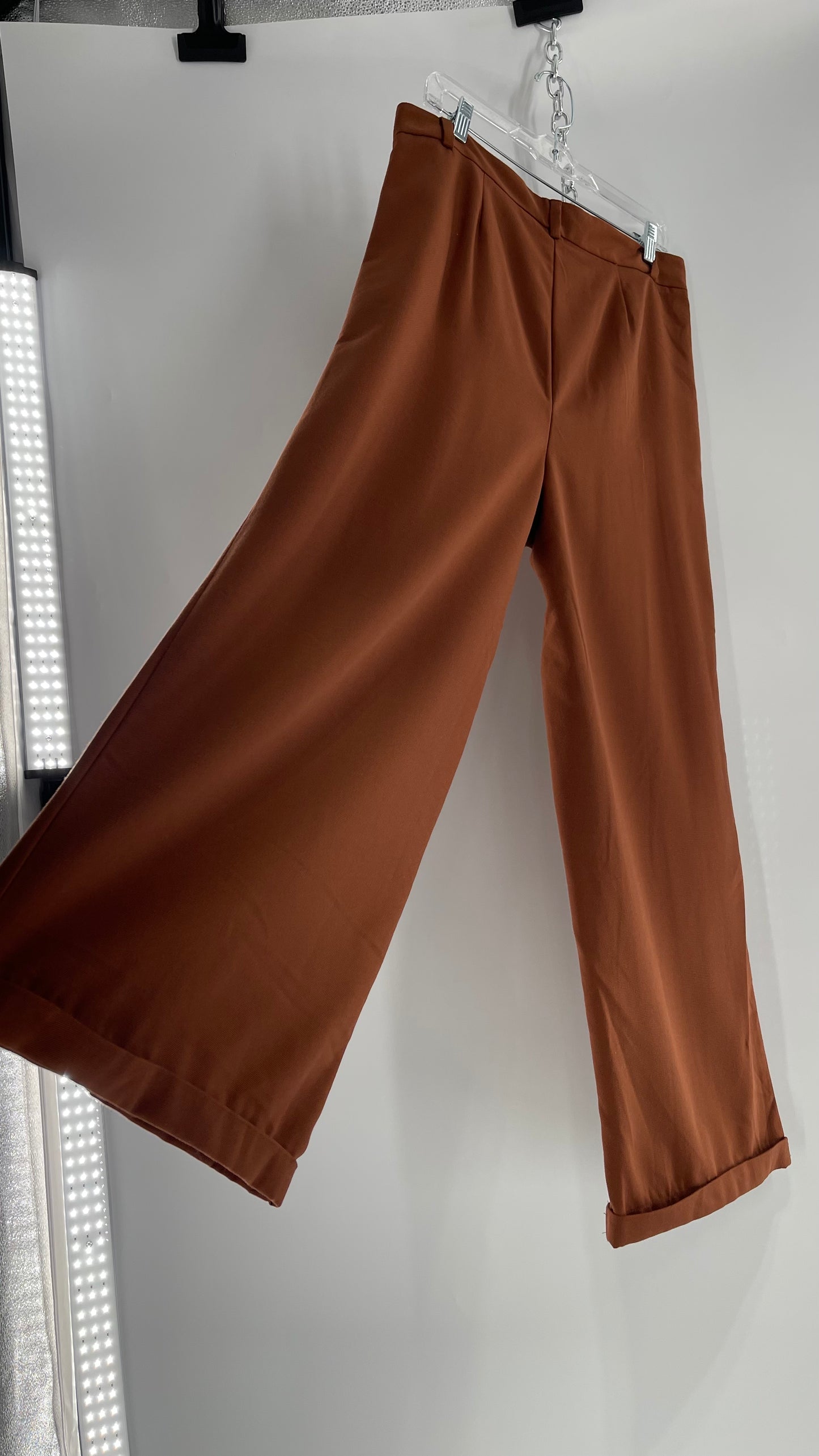 Free People Burnt Orange Wide Leg Trouser (8)