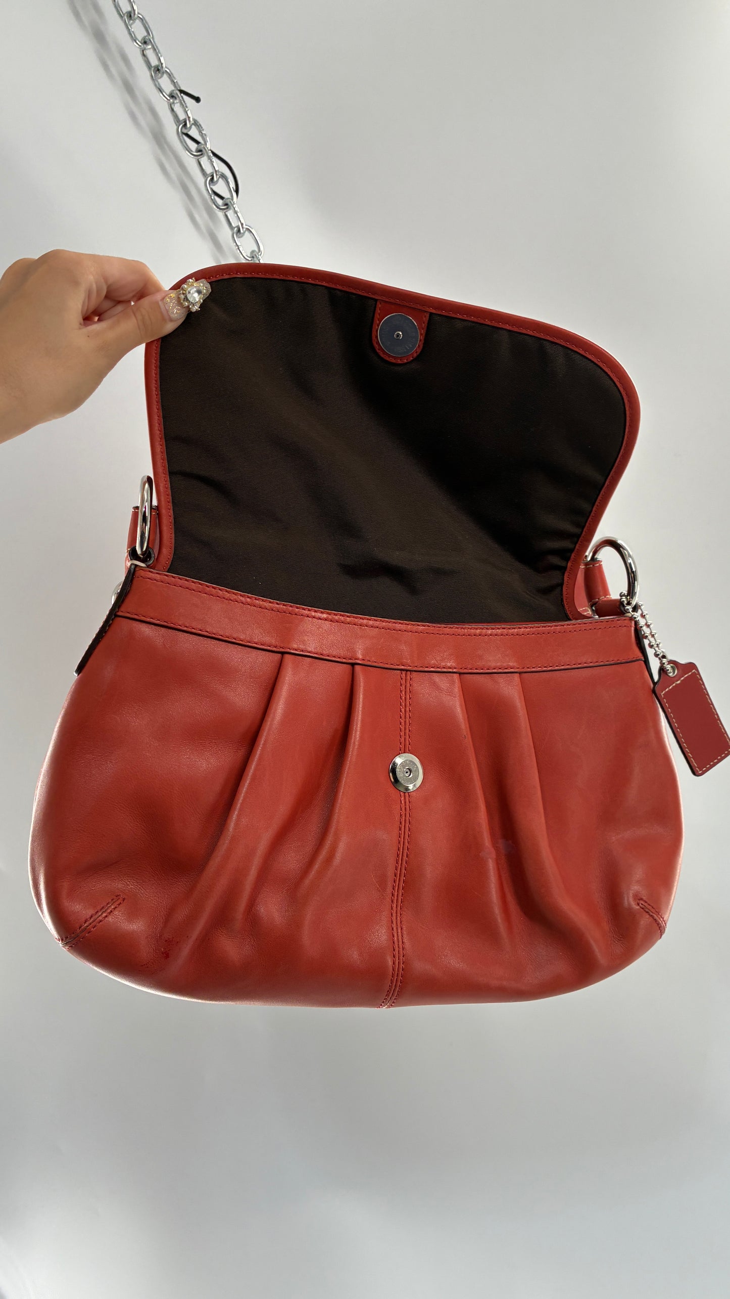 Vintage COACH Soho Salmon Orange Genuine Leather Shoulder Bag