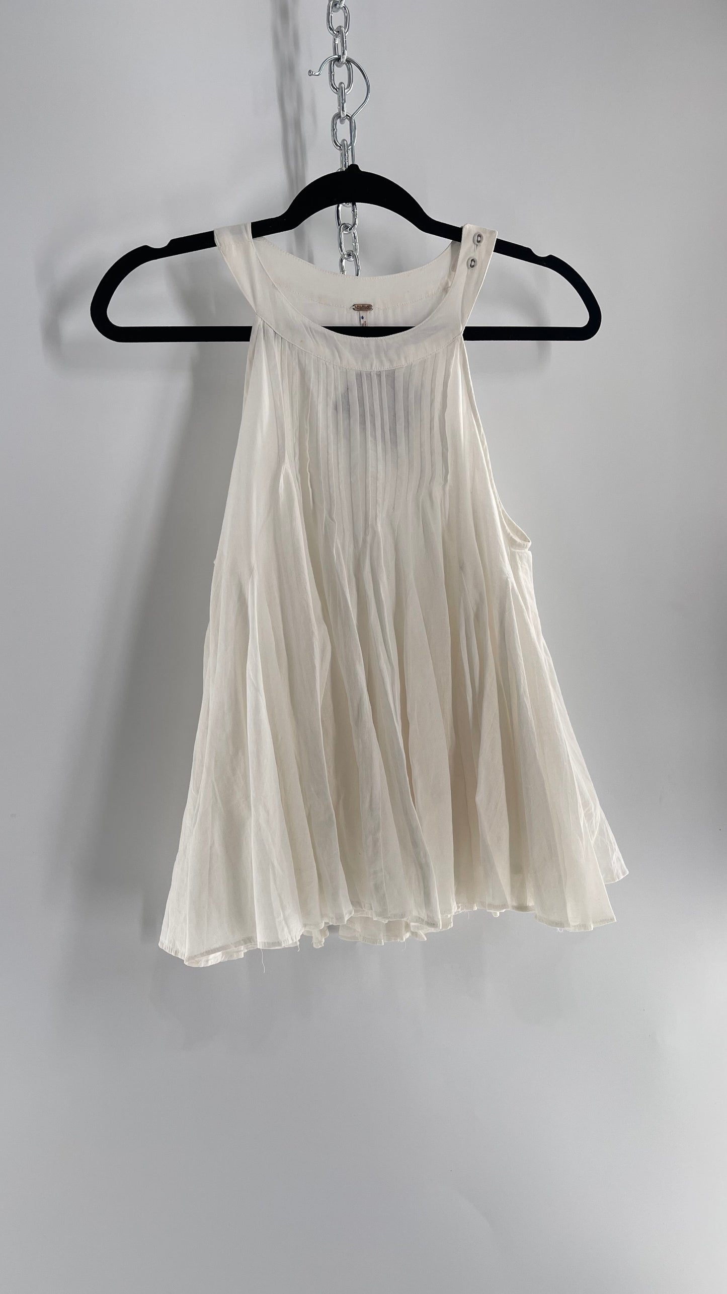 Free People White Pleated Tunic (XS)