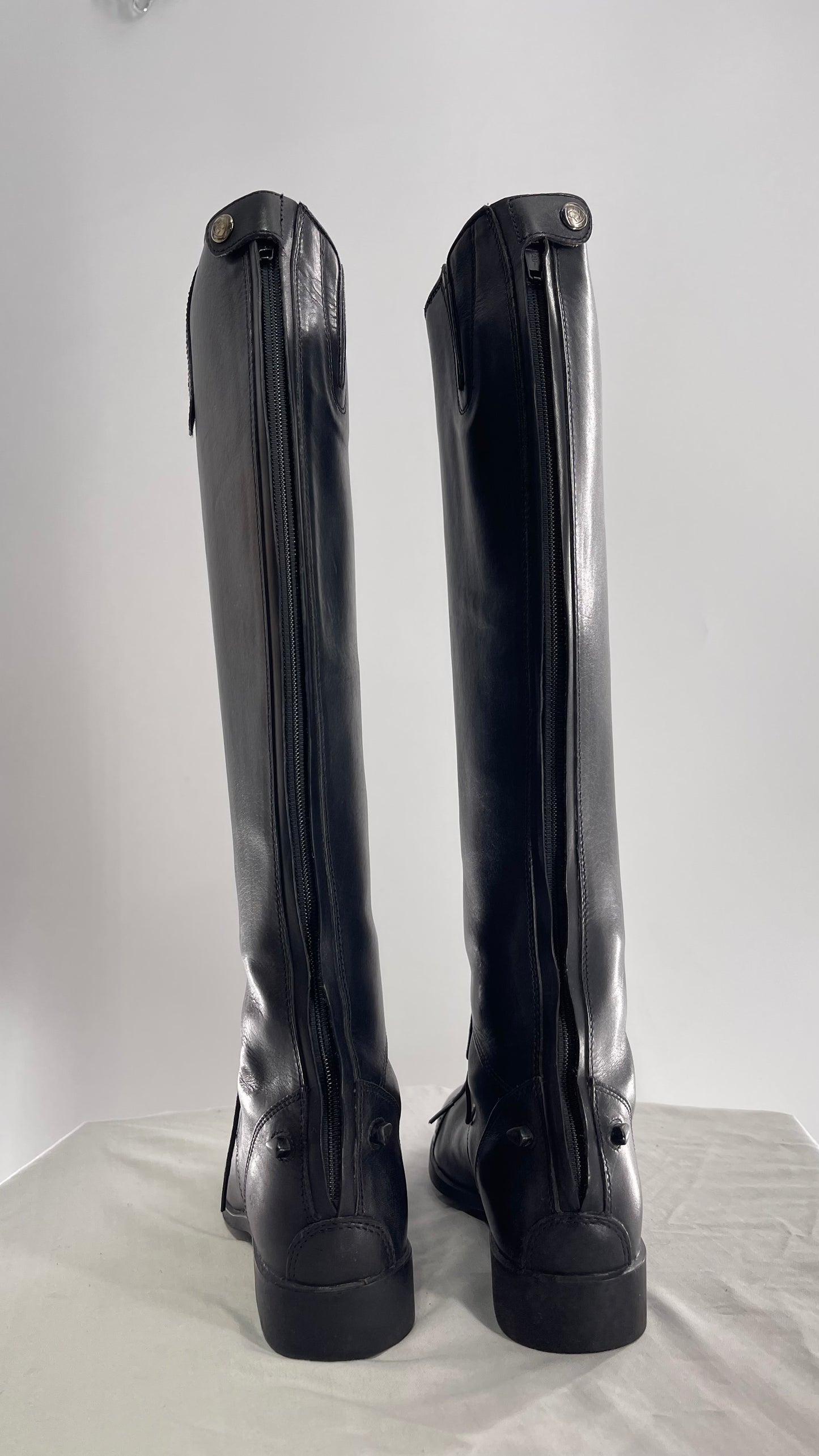 ARIAT Heritage Contour || Black Leather Field Zip Knee High Riding Tall Boots (8)