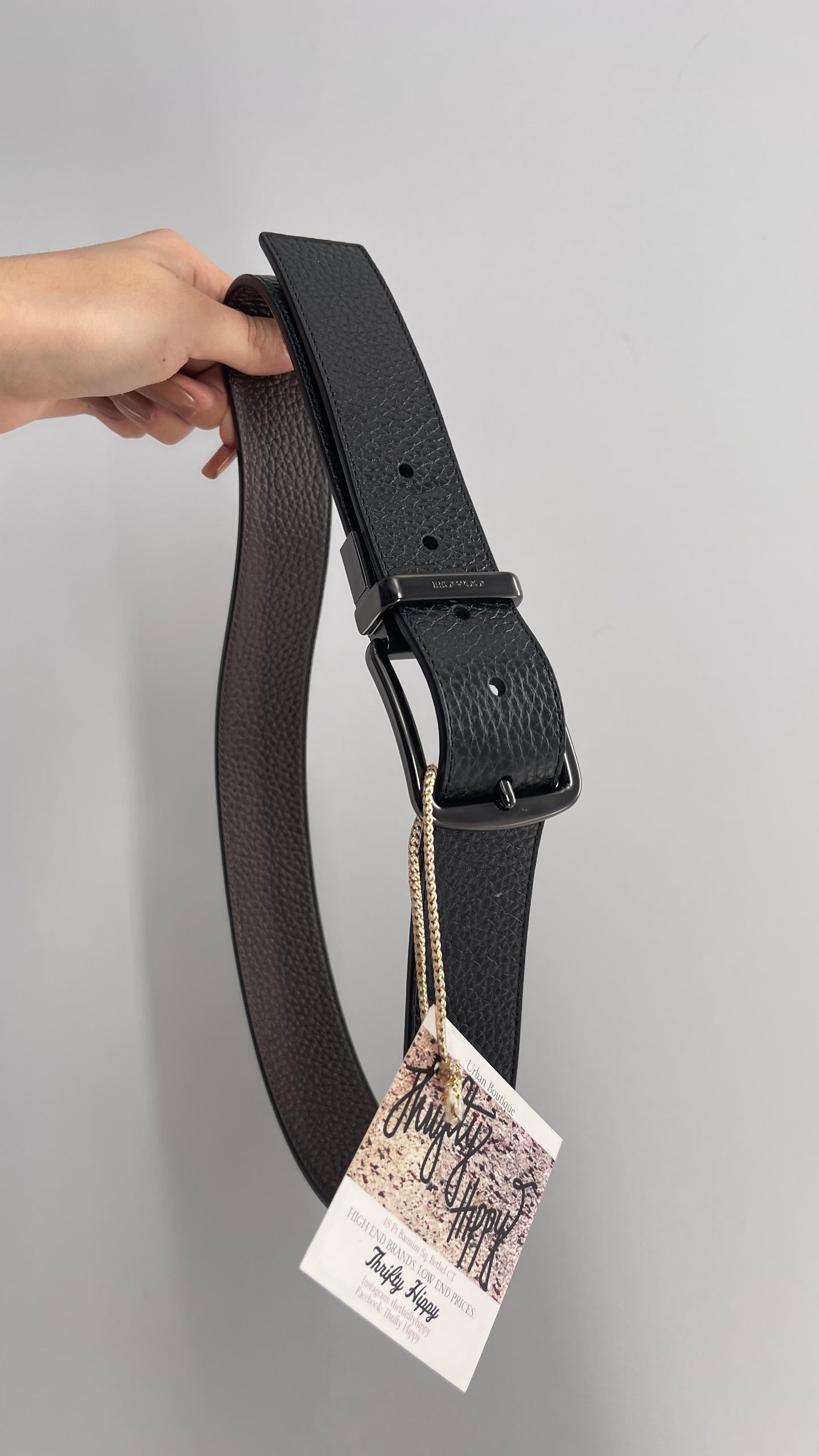 Coach Brown/Black Reversible Leather Belt (Small)
