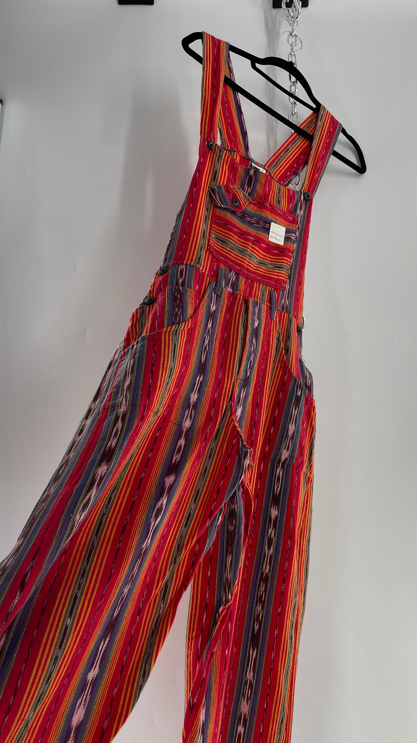 Vintage Red Baja 1970s Guatemalan Overalls (Medium)