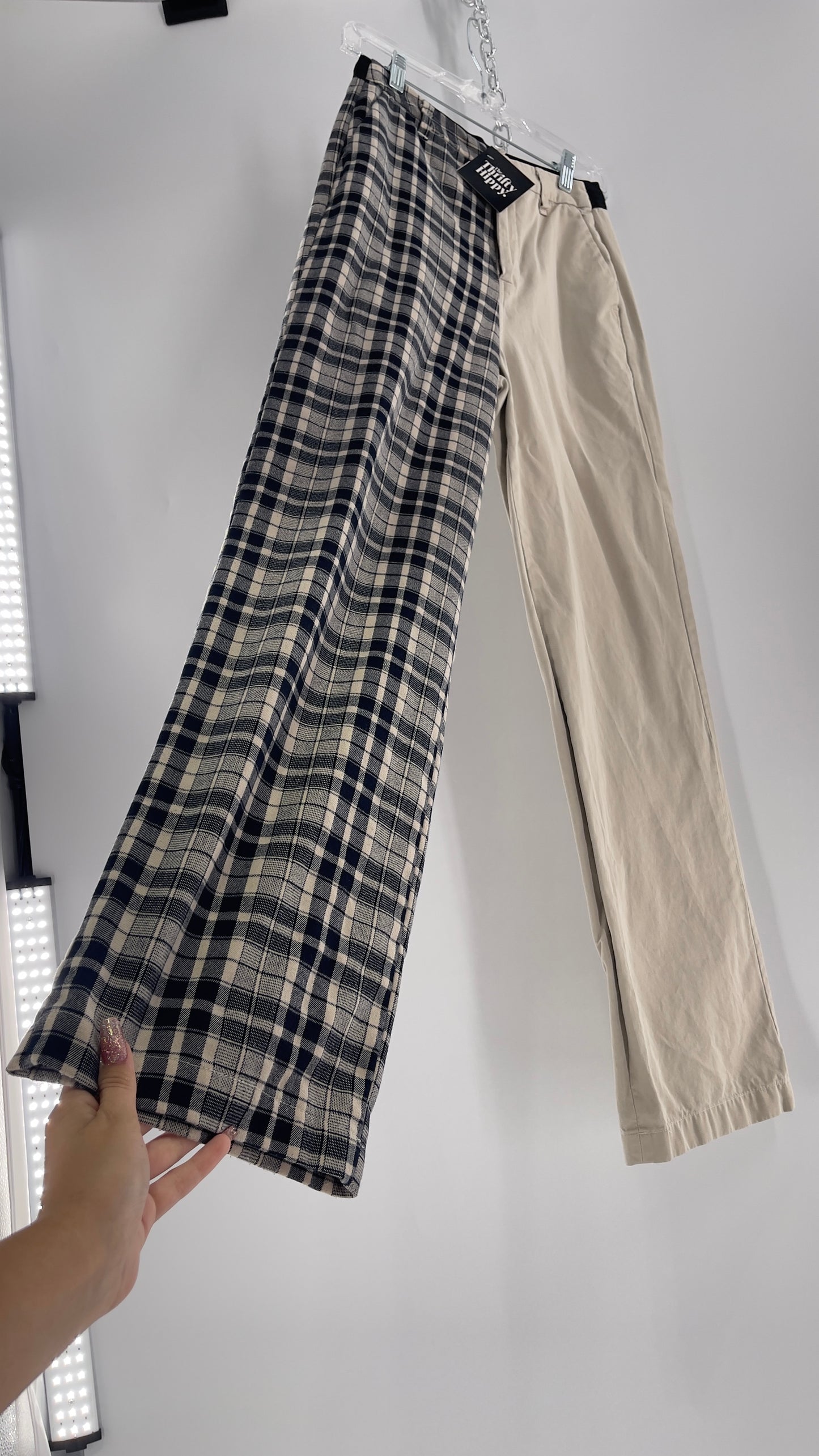 Blue Revival Coffee Break Plaid Khaki Combo Reworked Trouser (25)
