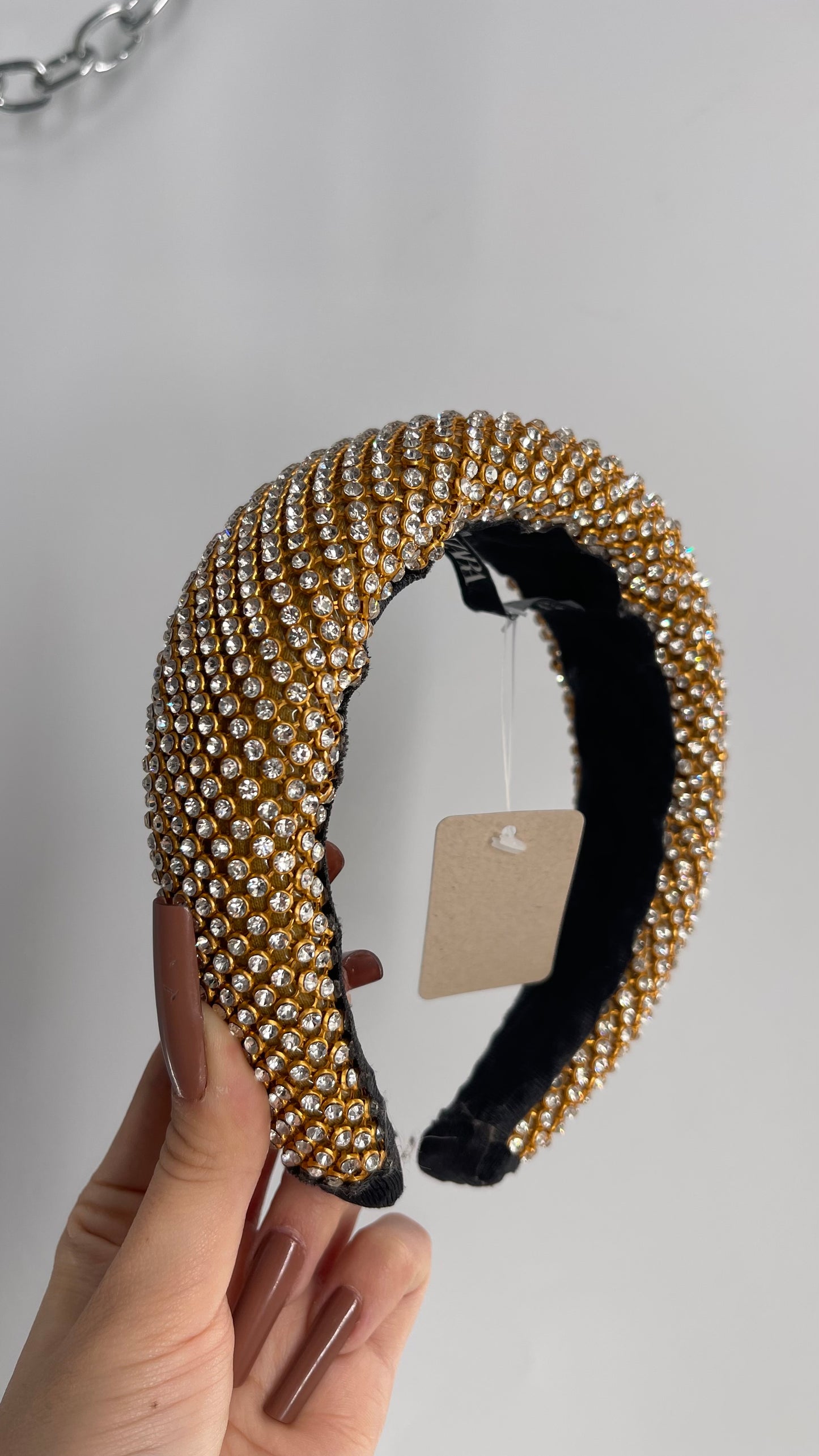 ZARA Thick Gold Rhinestone Headband