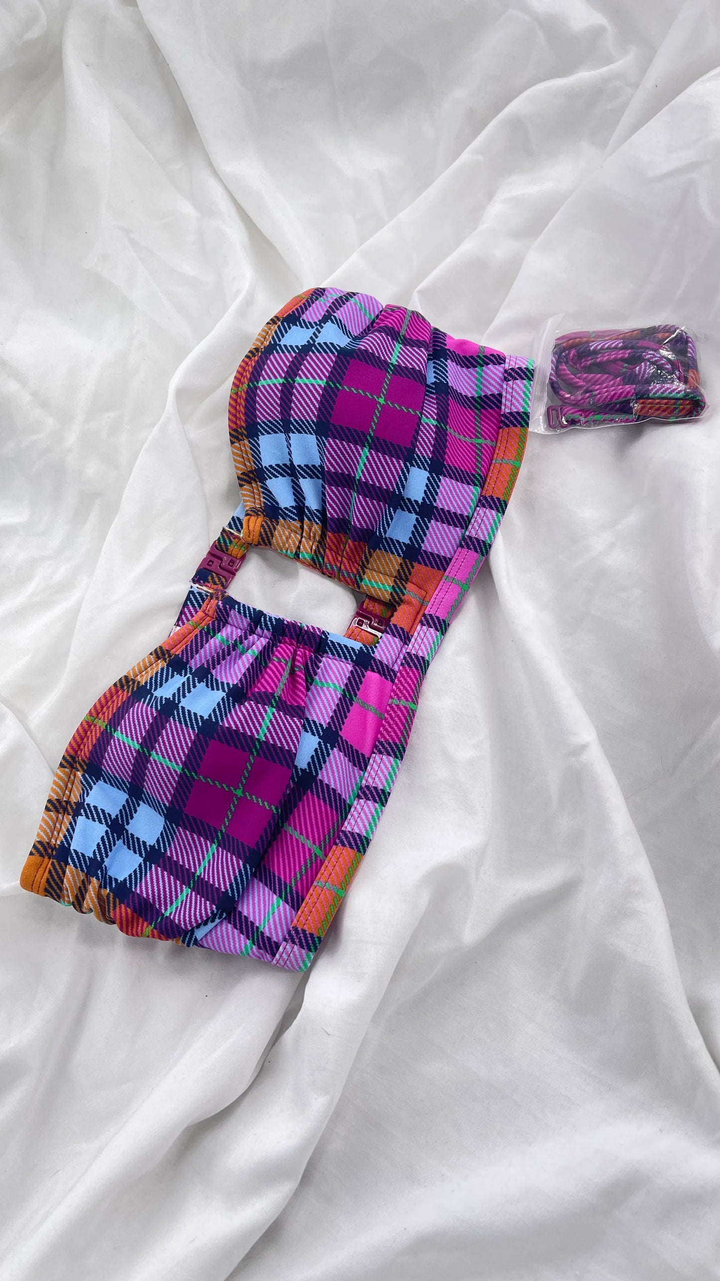 Urban Outfitters Out From Under Plaid Swim Top (Small)