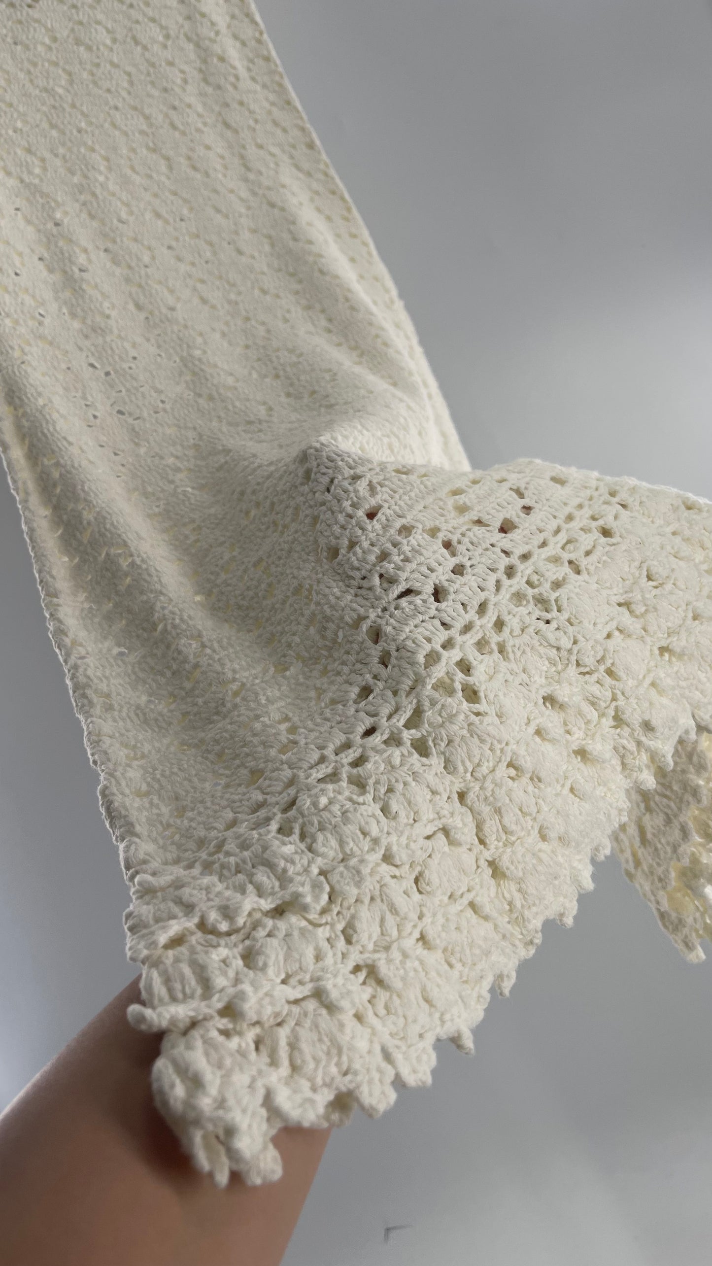 Anthropologie White Crochet Knit MIDI Dress with Tags Attached