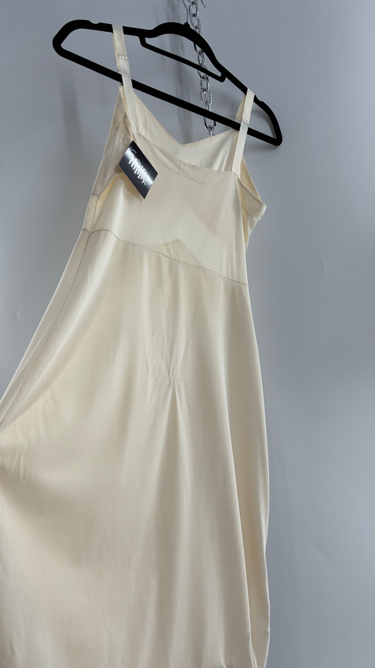 Vintage Slip Dress with Pleated, Embroidered Bust (No Size or Label)
