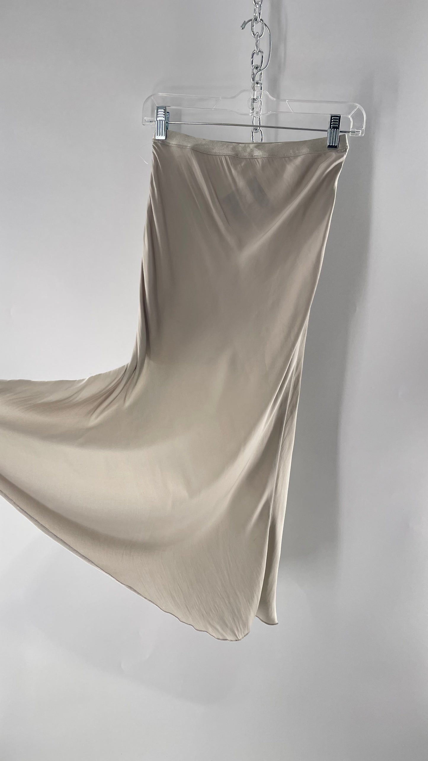Free People Grey Satin Slip Skirt (XS)