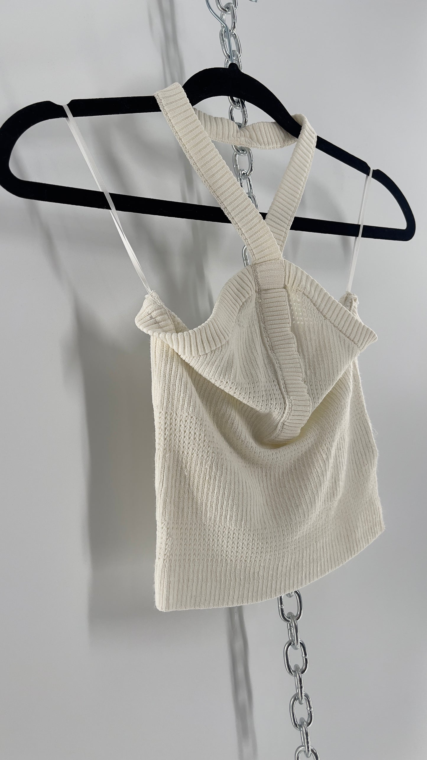 Urban Outfitters Perforated Cropped Halter (Medium)