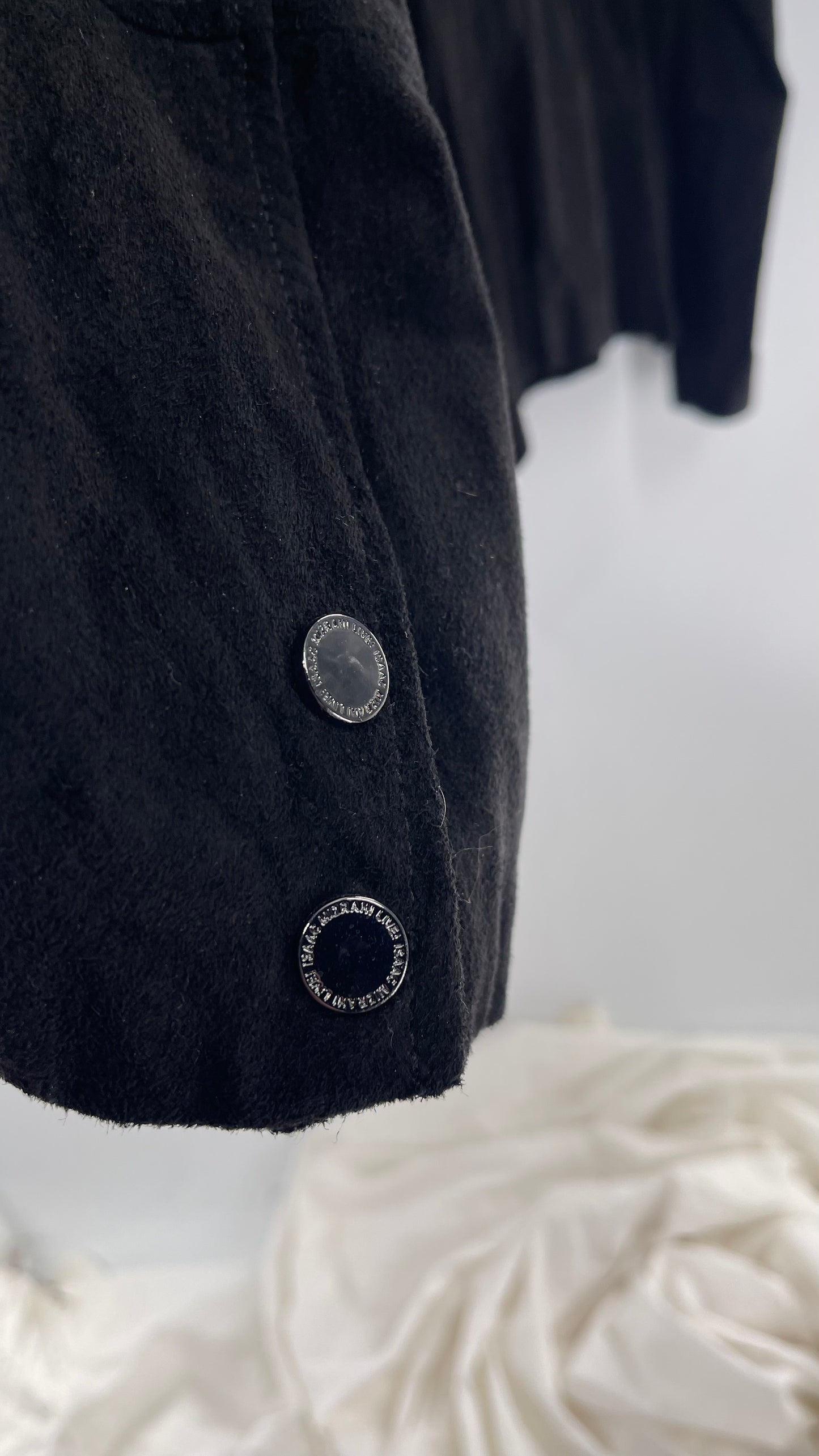 Vintage Isaac Mizrah Black Suede Leather Motorcycle Style Jacket (16)