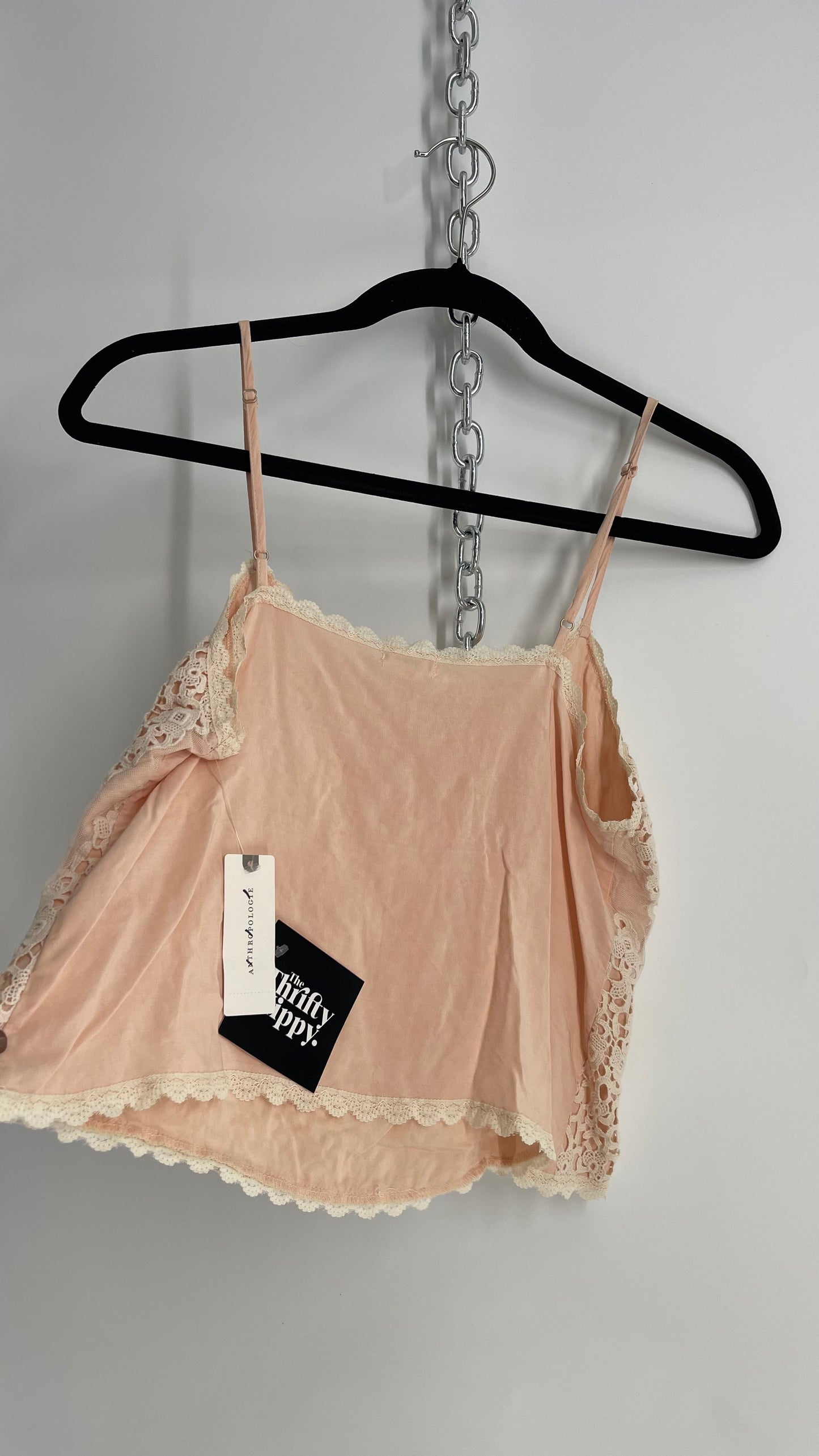 Anthropologie TINY Light Pink Camisole with Lace Detailing and Tags Attached (Small)