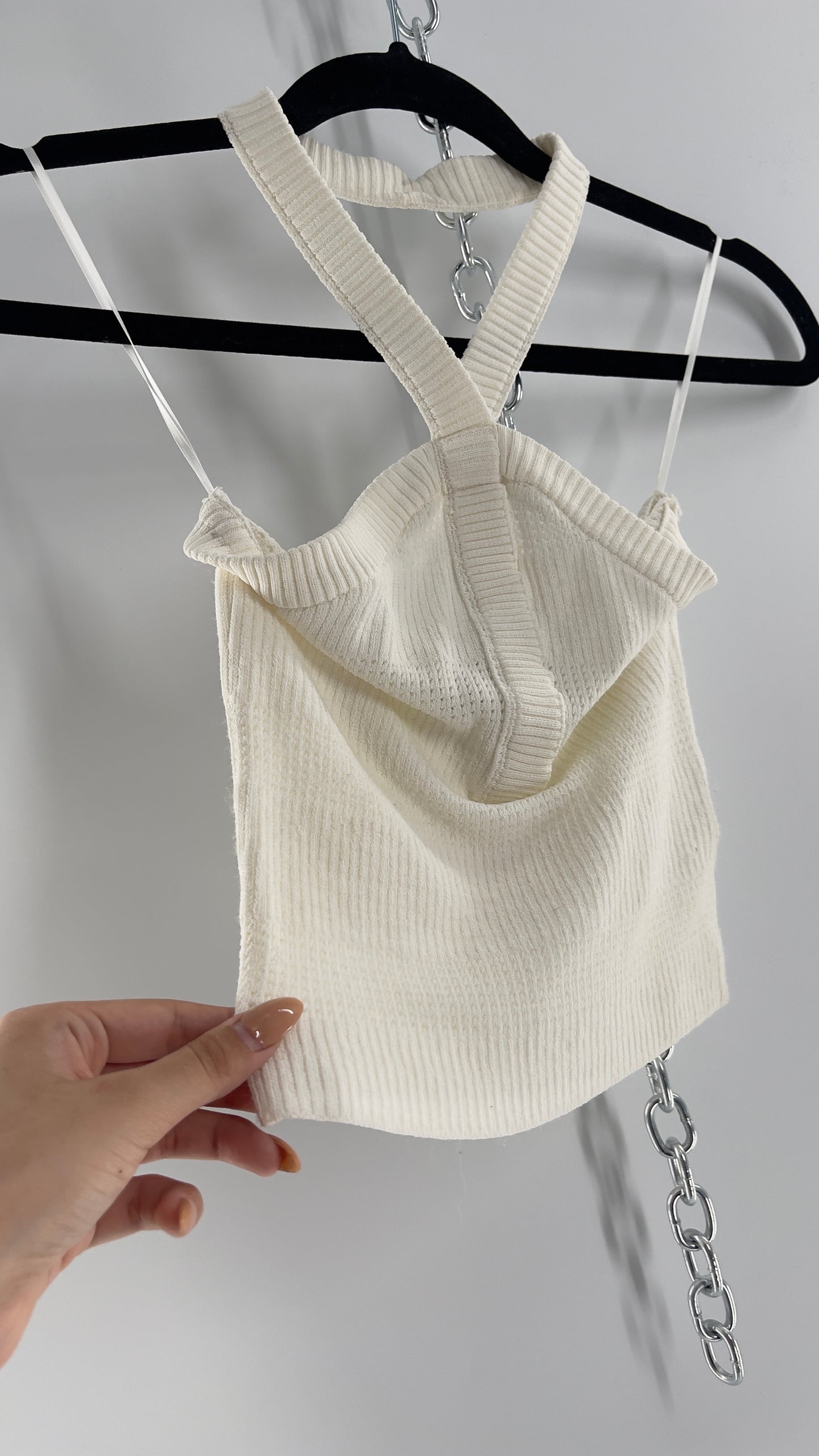 Urban Outfitters Perforated Cropped Halter (Medium)