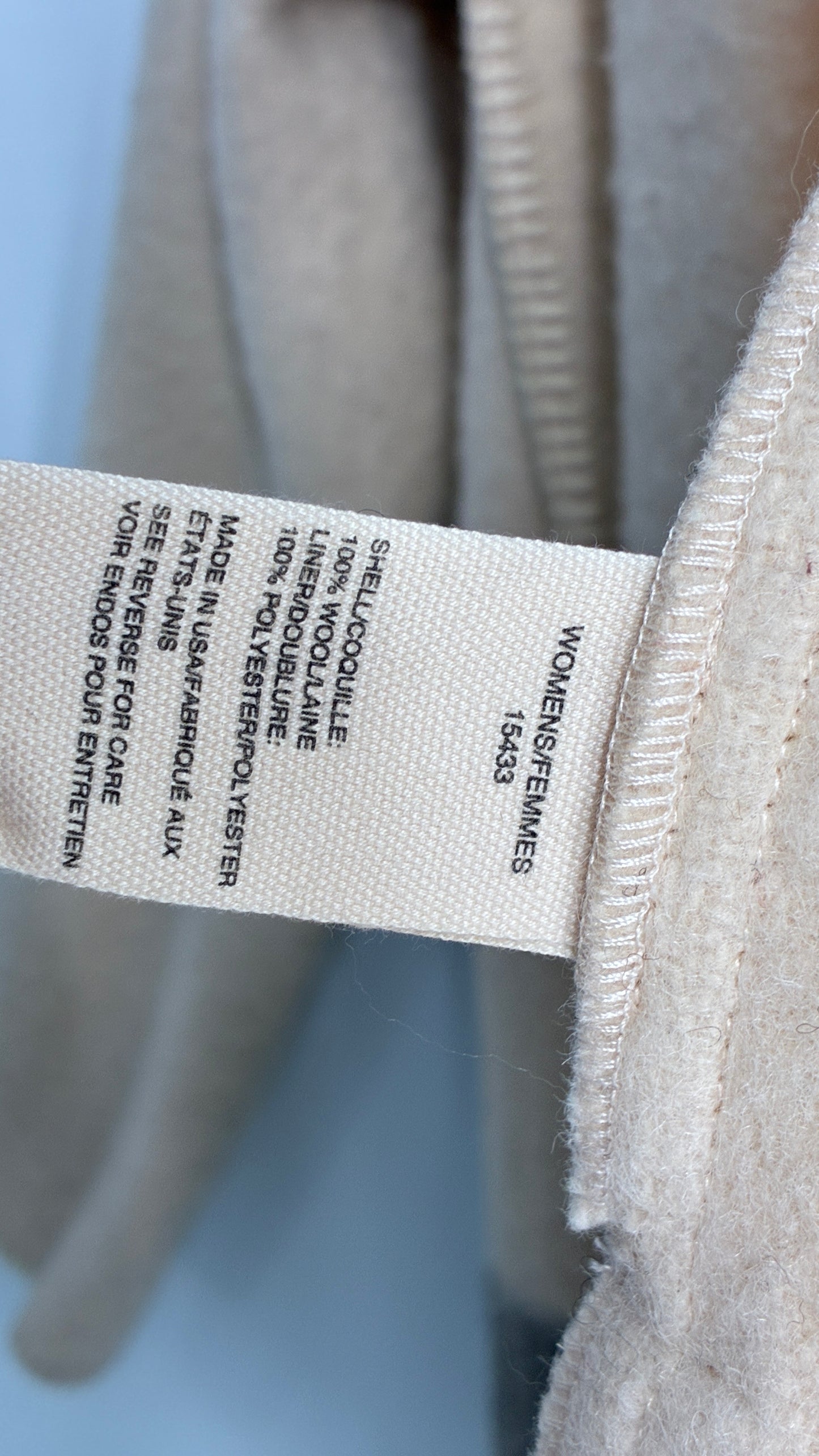 Vintage WOOLRICH Off White 100% Wool Striped Overcoat with Belt Loops (S/M)