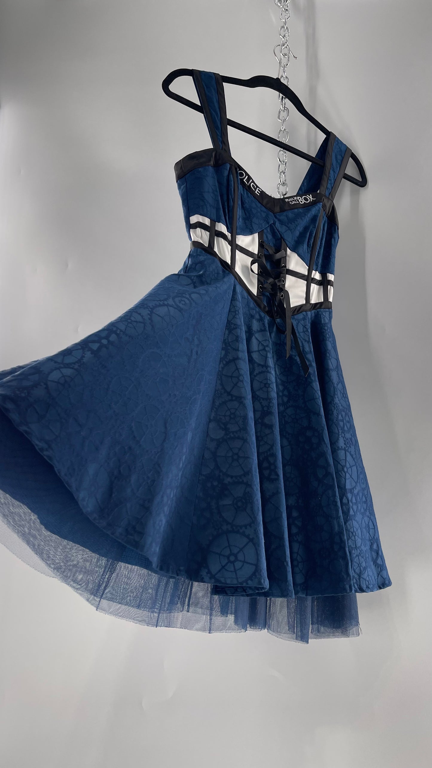 BBC Doctor Who Tardis 50s Vintage Style Dress with Tulle Underskirt (SM)