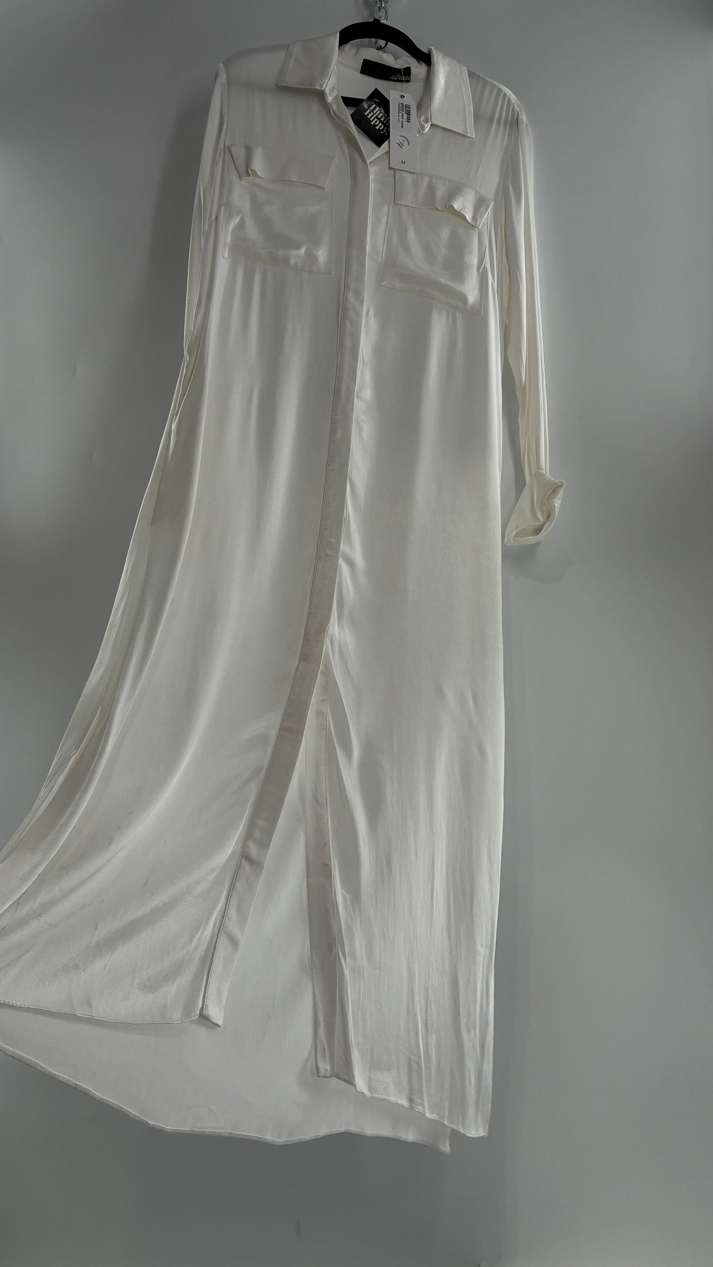 ST. BRAND BY STRASS White Button Up Style Dress with Tags Attached (Medium)
