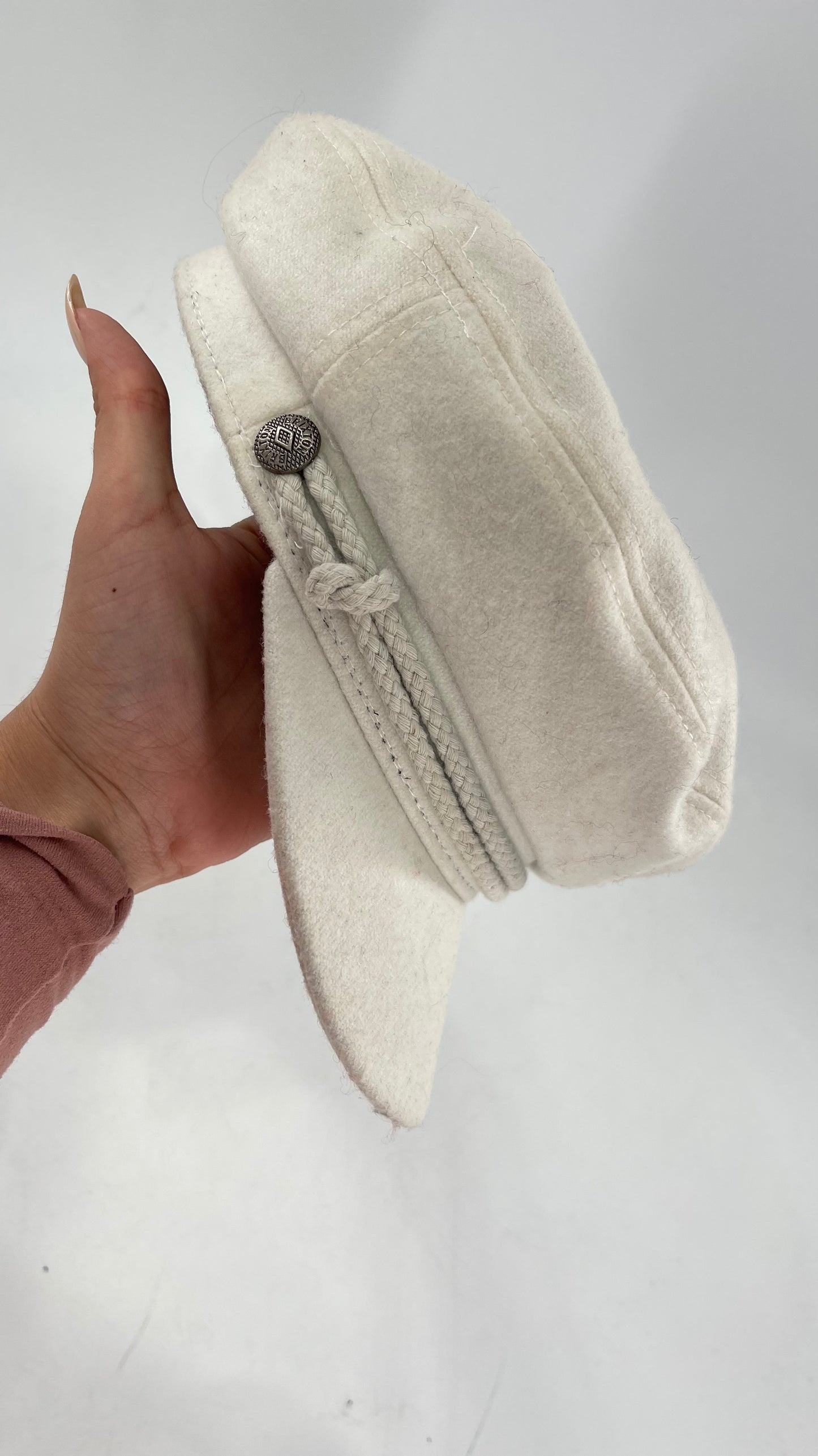 BRIXTON White Felt Newsboy Cap (6 3/4)