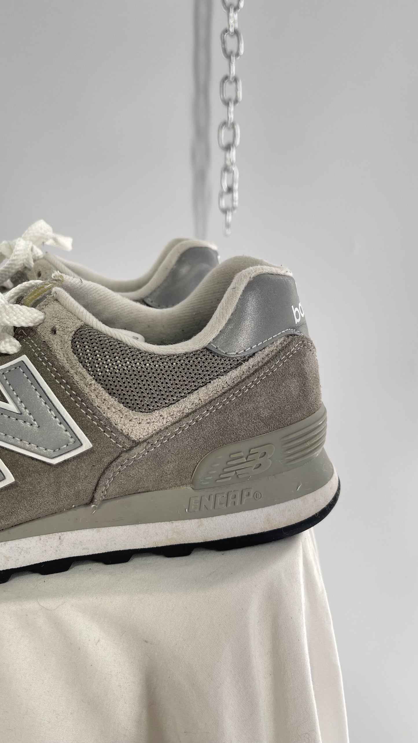 Vintage Nike New Balance 574 Unisex Gray Sneakers (8)