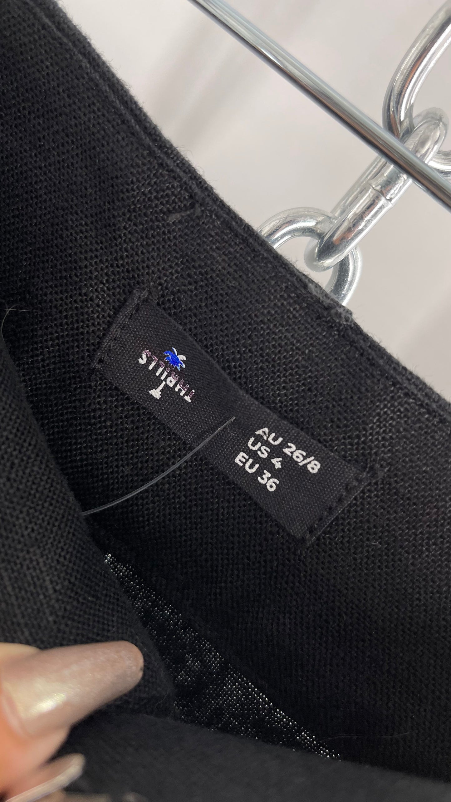 Thrills Black Thick Linen Trouser with Side Buttons and Pleating (4)