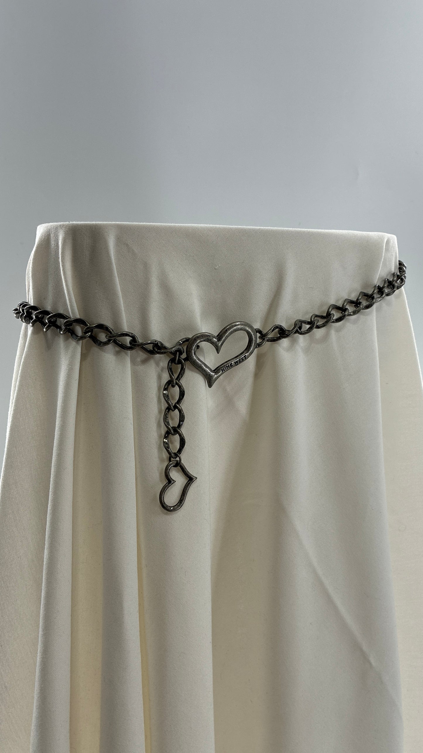 Vintage Nine West Heart Chain Heavy Metal Belt (One Size)