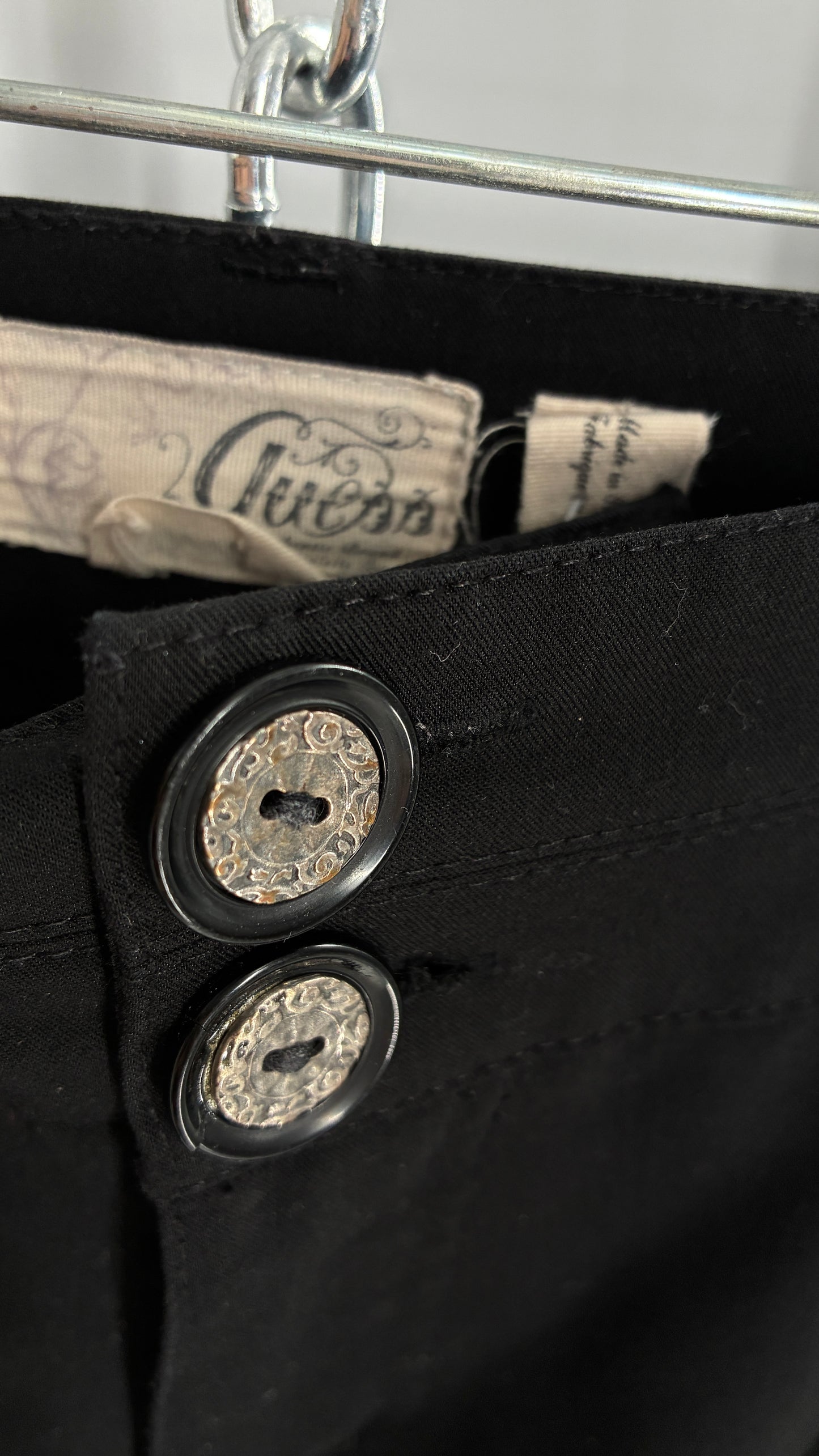 Vintage GUESS Black Cuffed Micro Mini Short with Embossed Details and Bum Pockets (30)