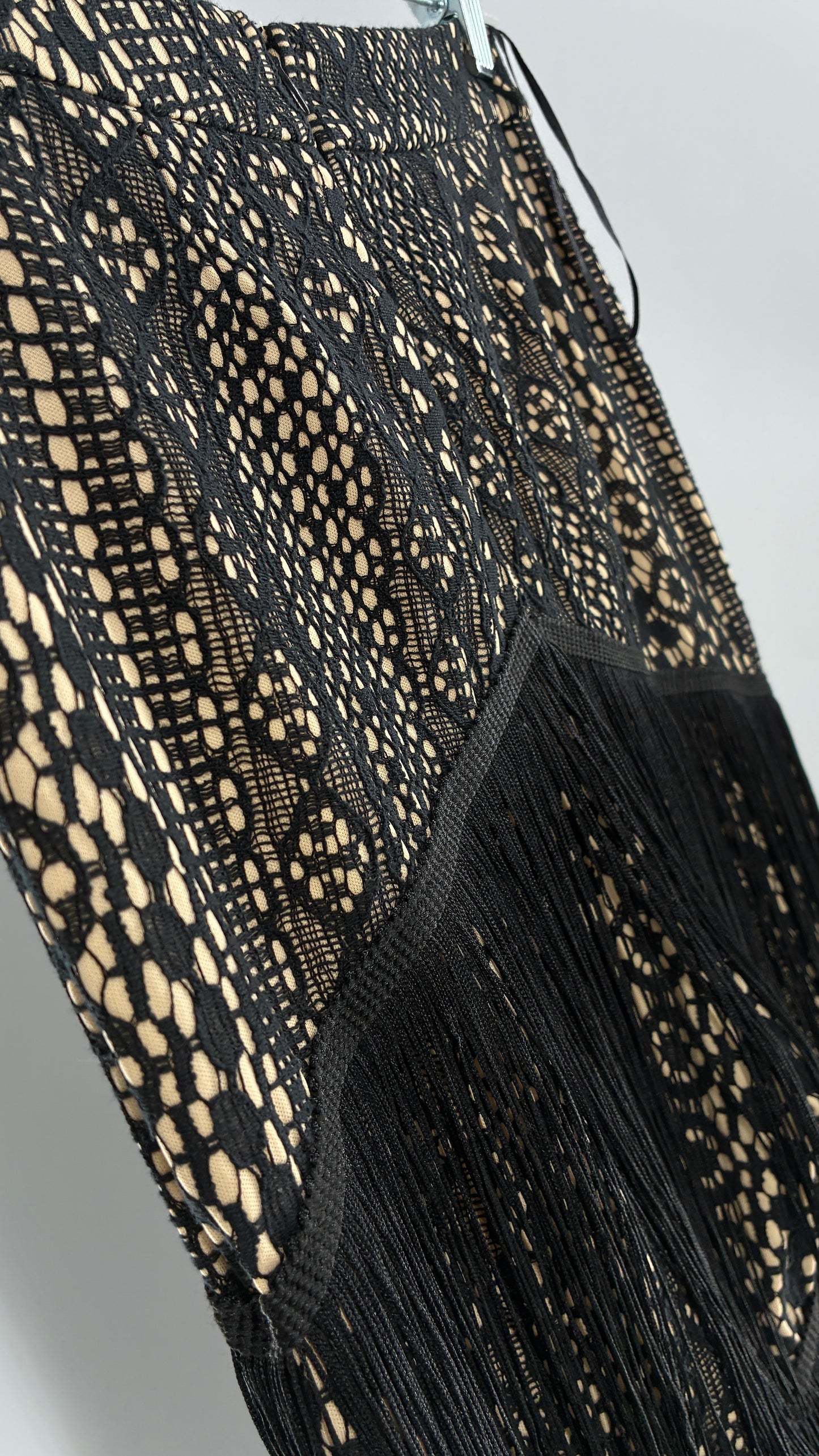 BANJUL Lace Kickflares Covered in Layers of Fringe (Small)