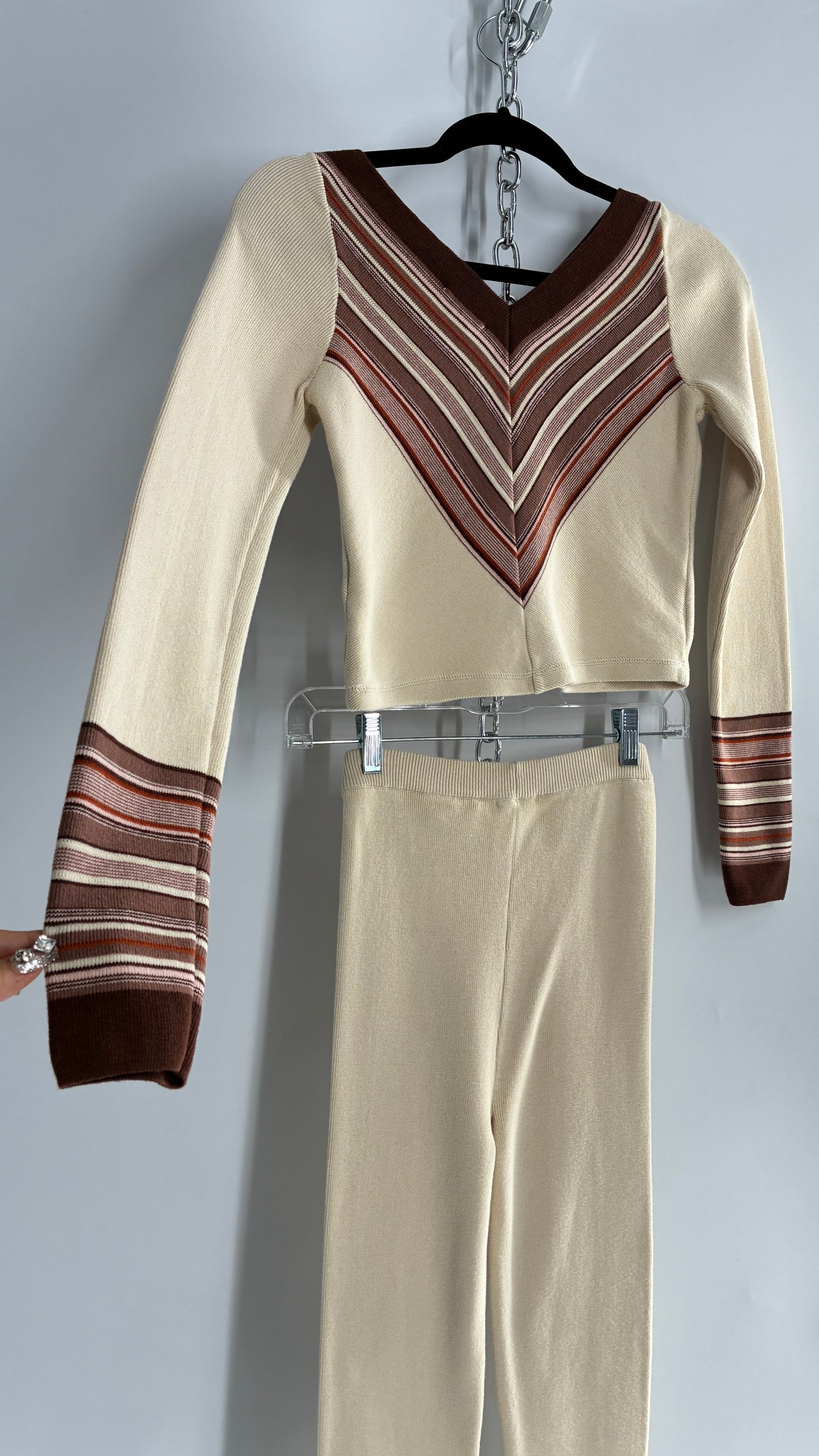 Intimately Free People Worn Knit 70s Style 2 Piece Set (Small)