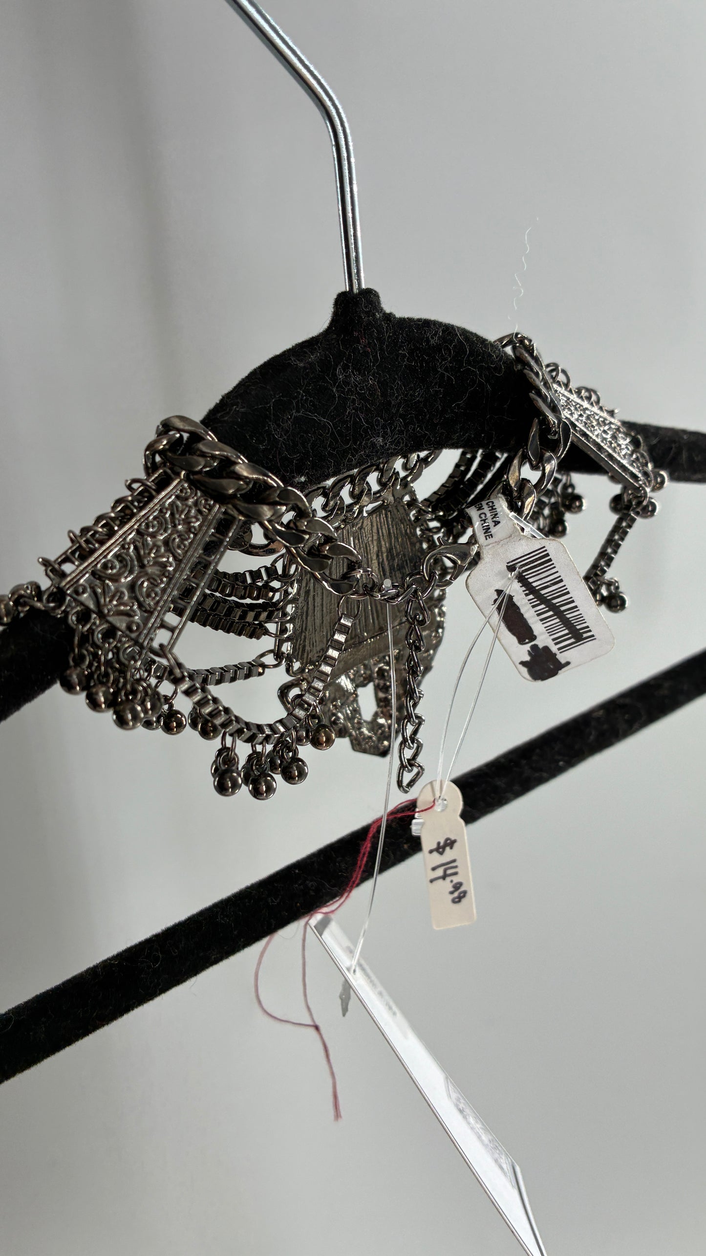 Free People Gun Powder Metal Elaborate Chain Bracelet/Anklet