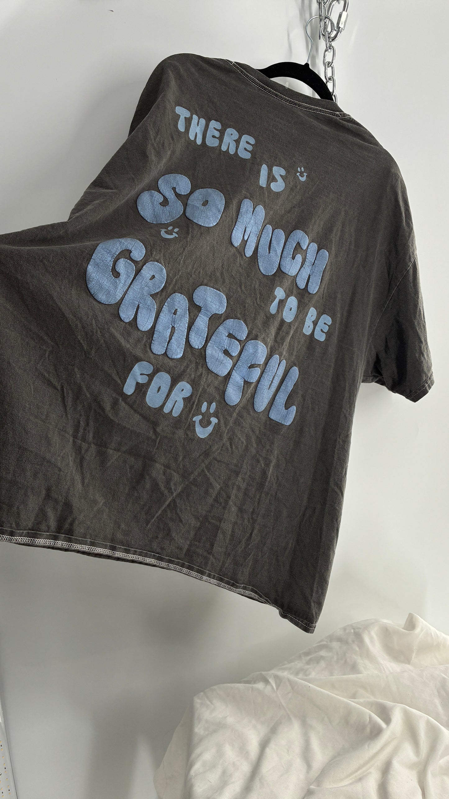 PACSUN Grey Oversized Puff Print T Shirt (XL)