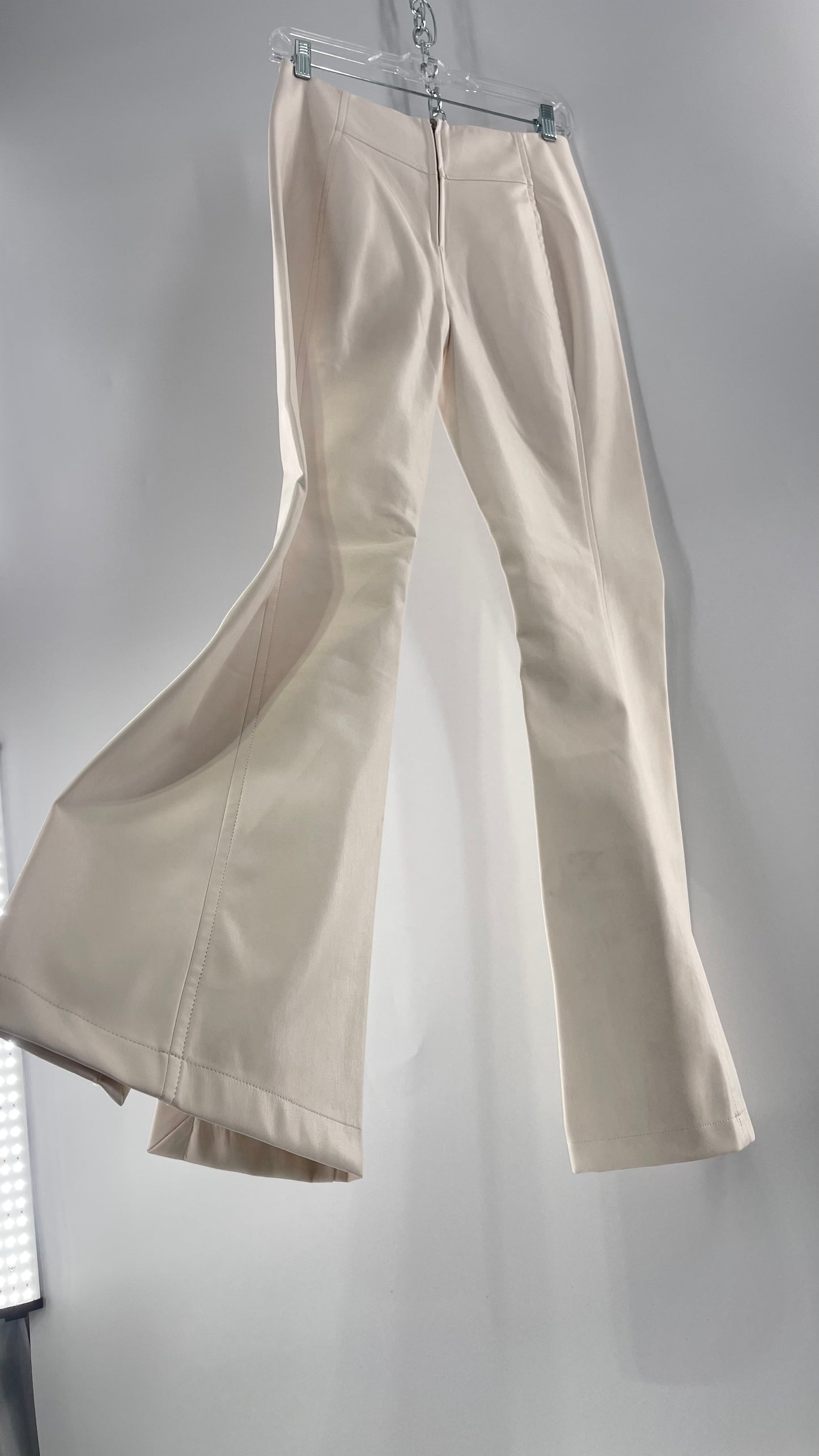 Free People White Cream Faux Flare Leather Pants (29)