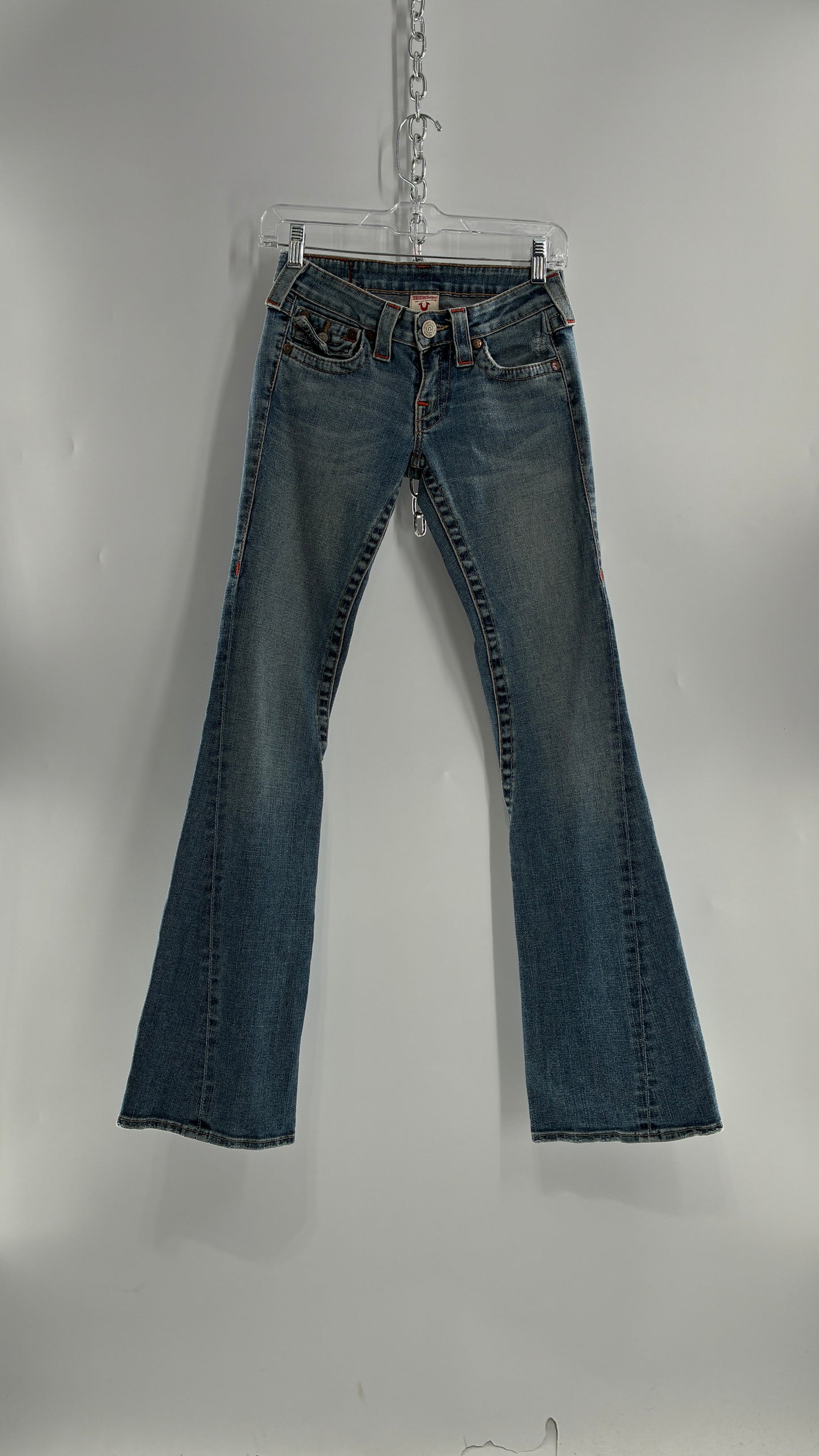 Vintage True Religion Light Wash, Low Rise Kick Flare Jeans (26)