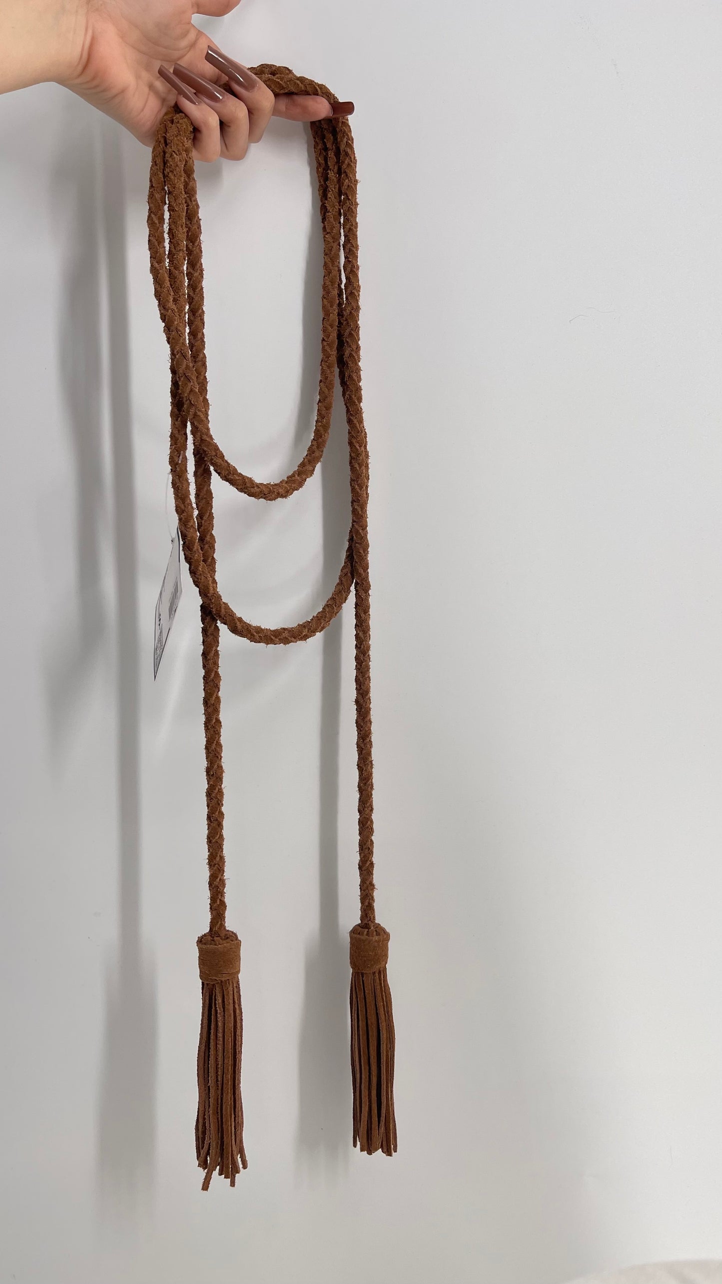 Free People Leather Whip Tassel Lasso Belt (One Size)