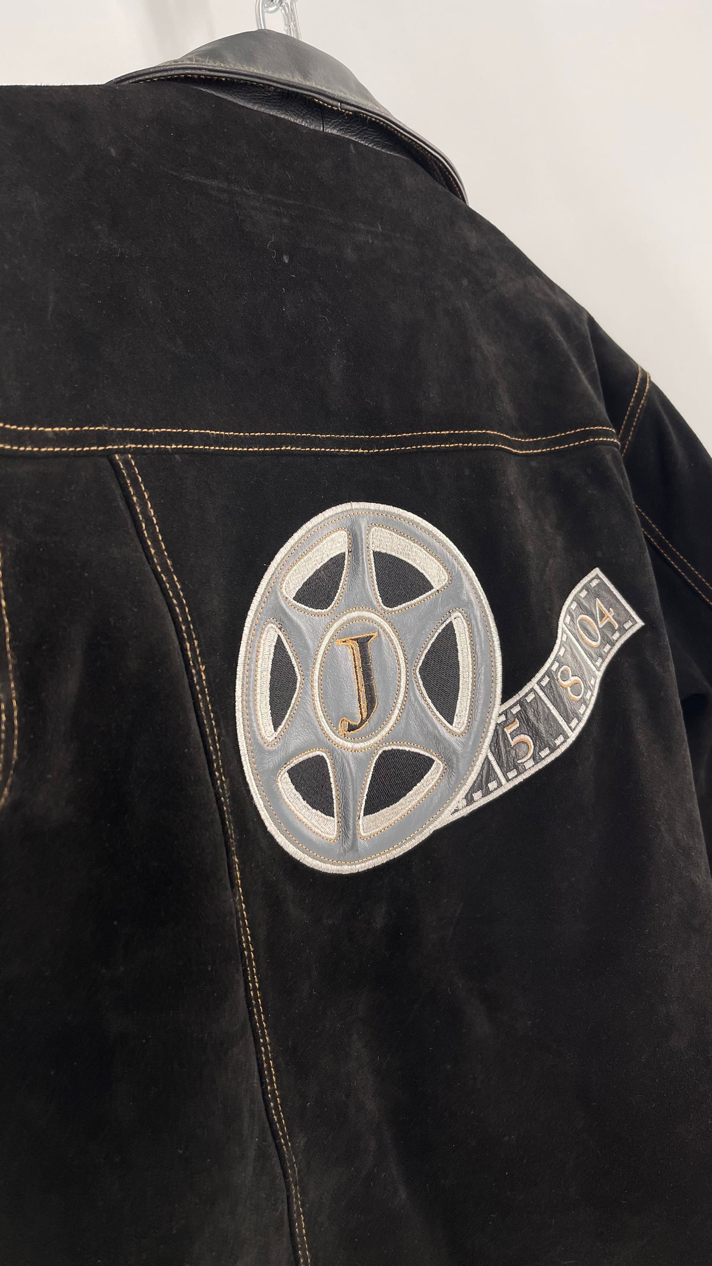 Vintage Extreme Black Suede Heavy Duty Cinematic Jacket (Medium)