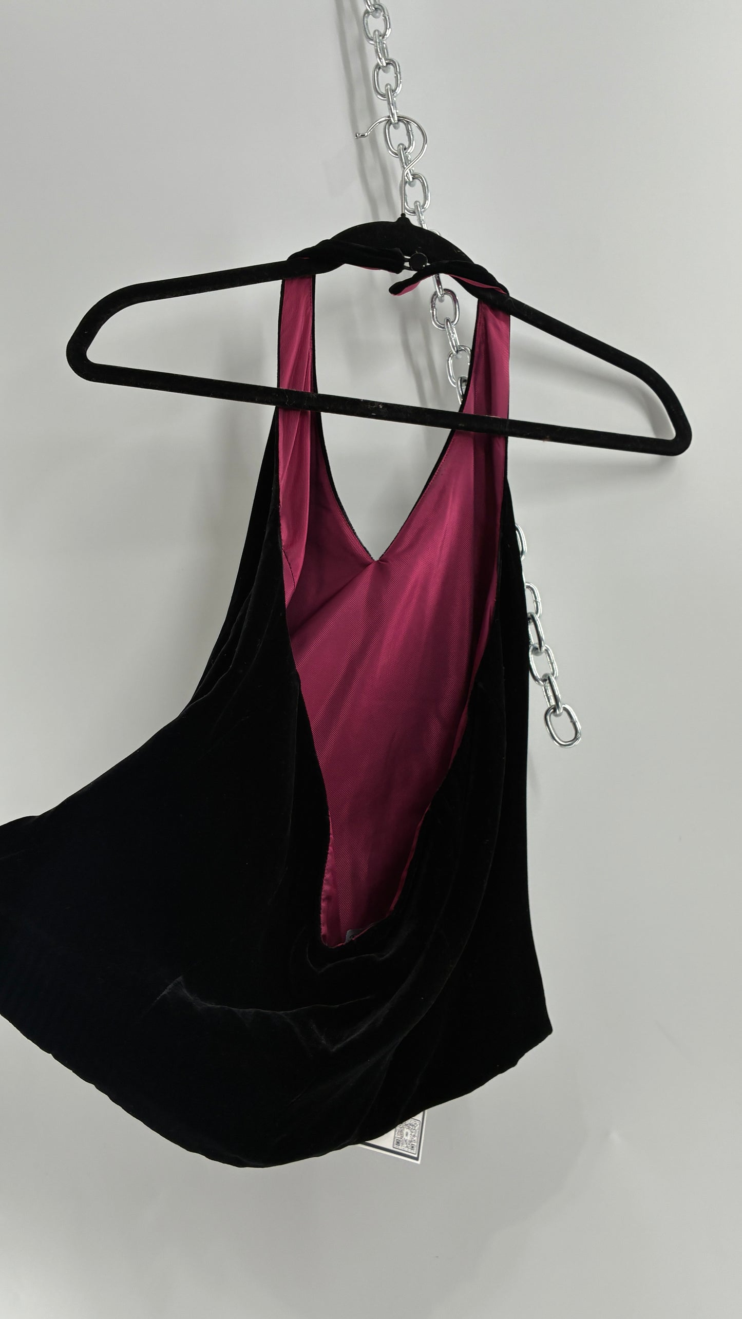 ANN TAYLOR Petite Black Velvet Low Back Tailored Cropped Halter (8P)