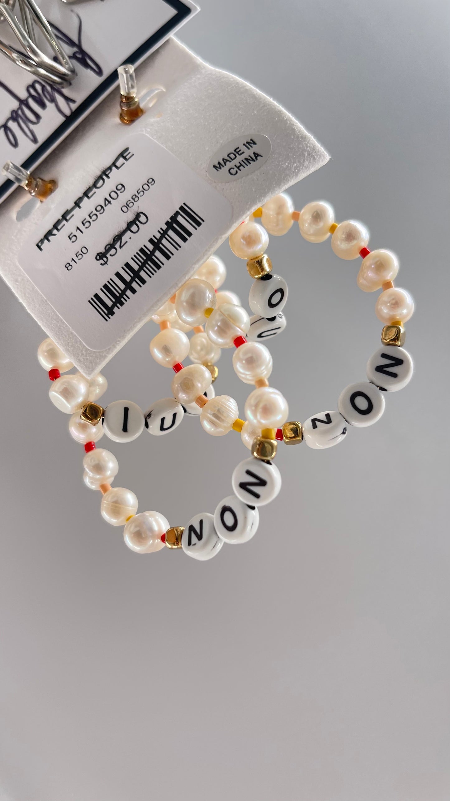 Free People Oui/Non Pearl Word Scrabble Earring
